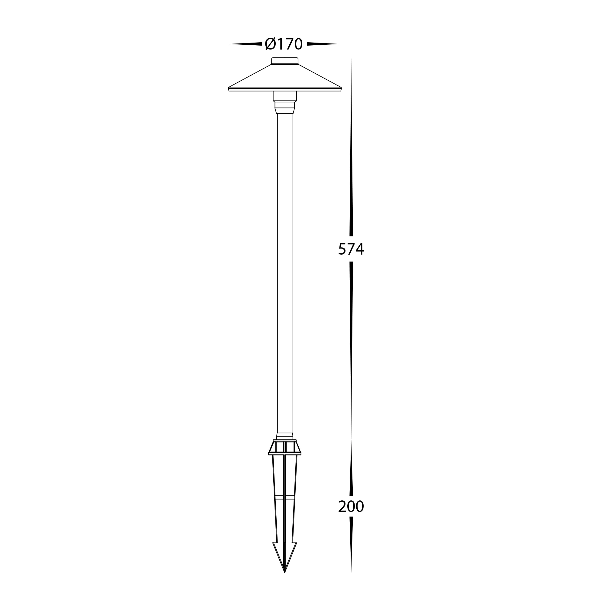 HV1452T-AB - Polari Antique Brass 3w LED Garden Spike Light - Image 2