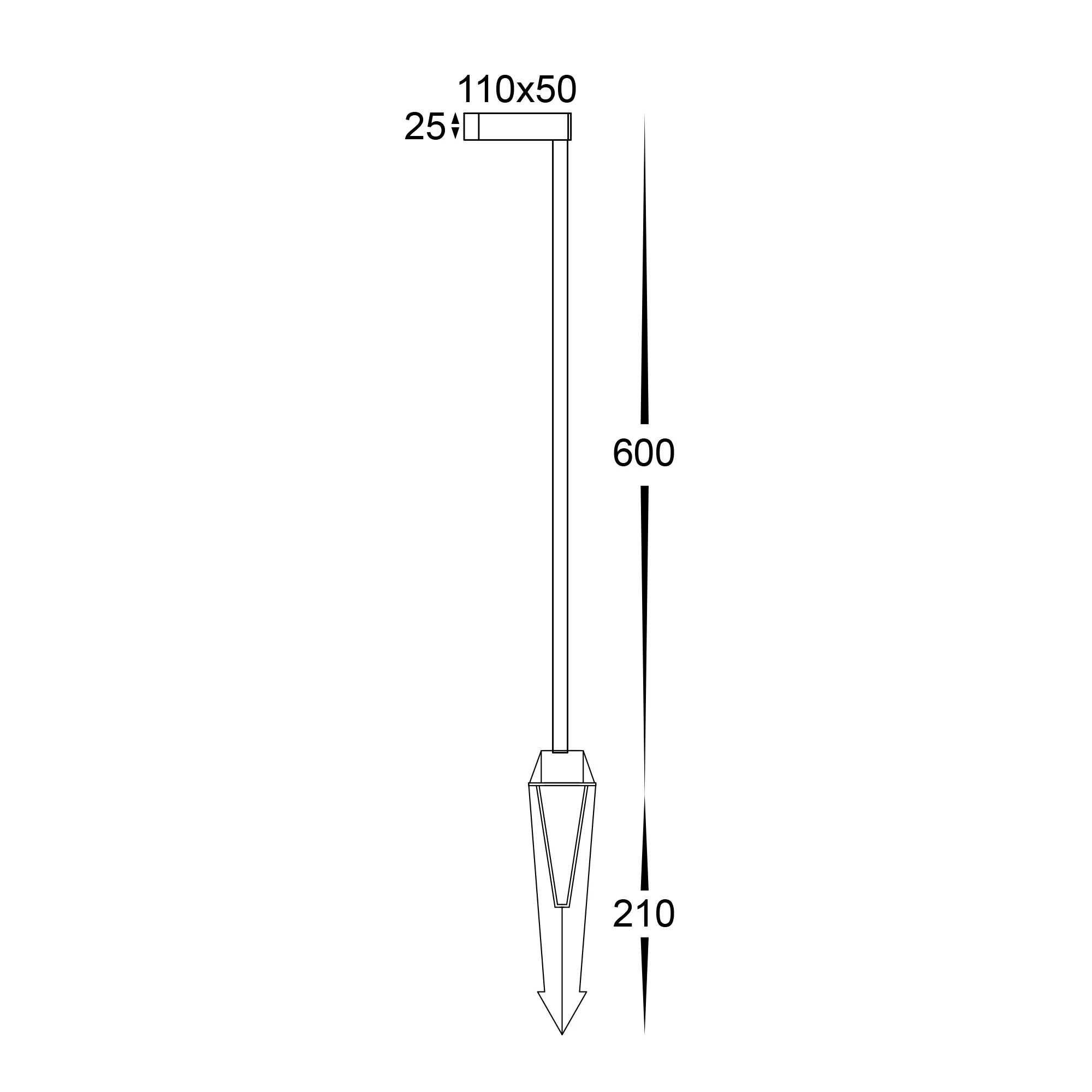 HV1517T-AB-24V - Lindri Antique Brass LED Bollard Spike Light - Image 2