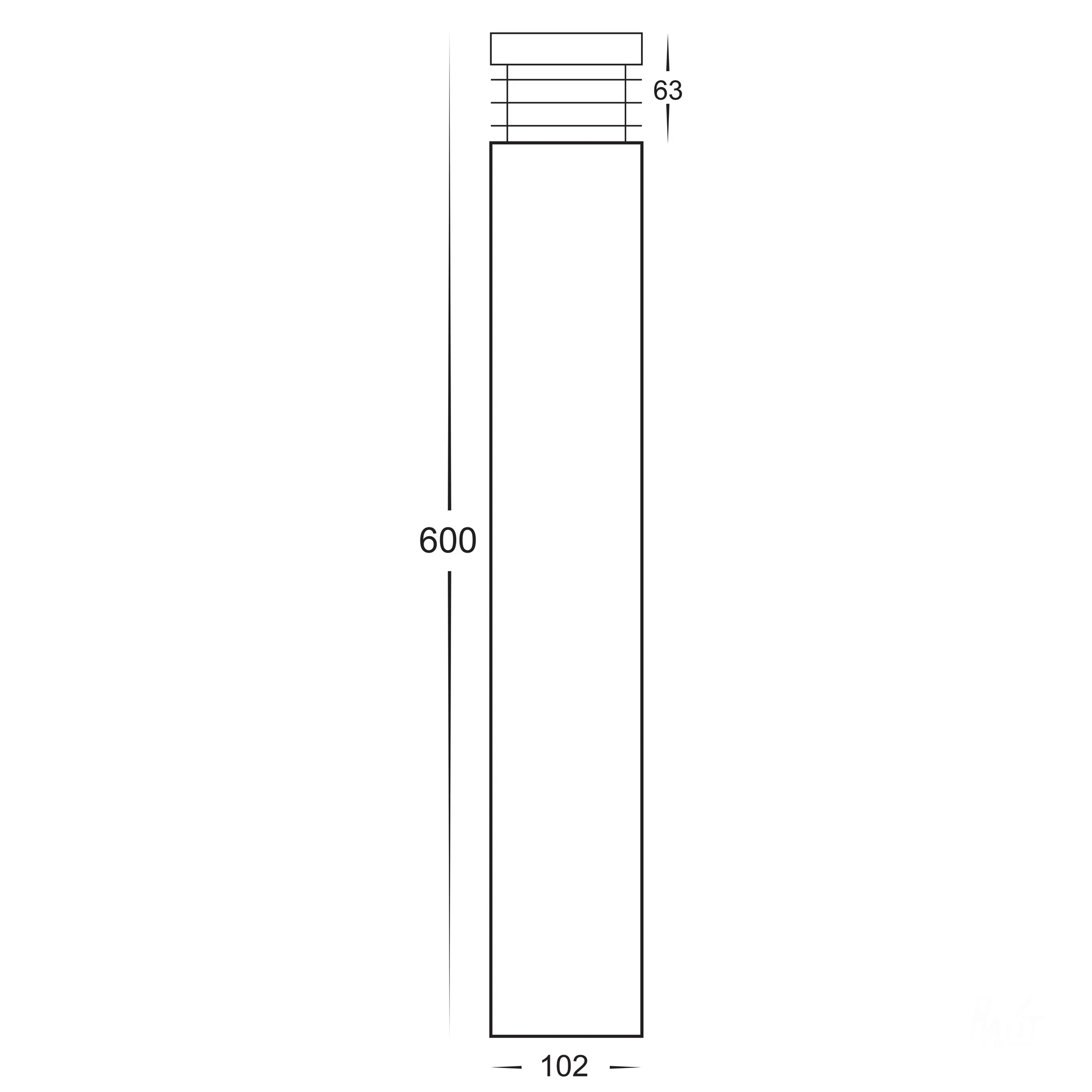 HV1606T-BLK - Maxi 600 Black TRI Colour LED Bollard Lights - Image 2