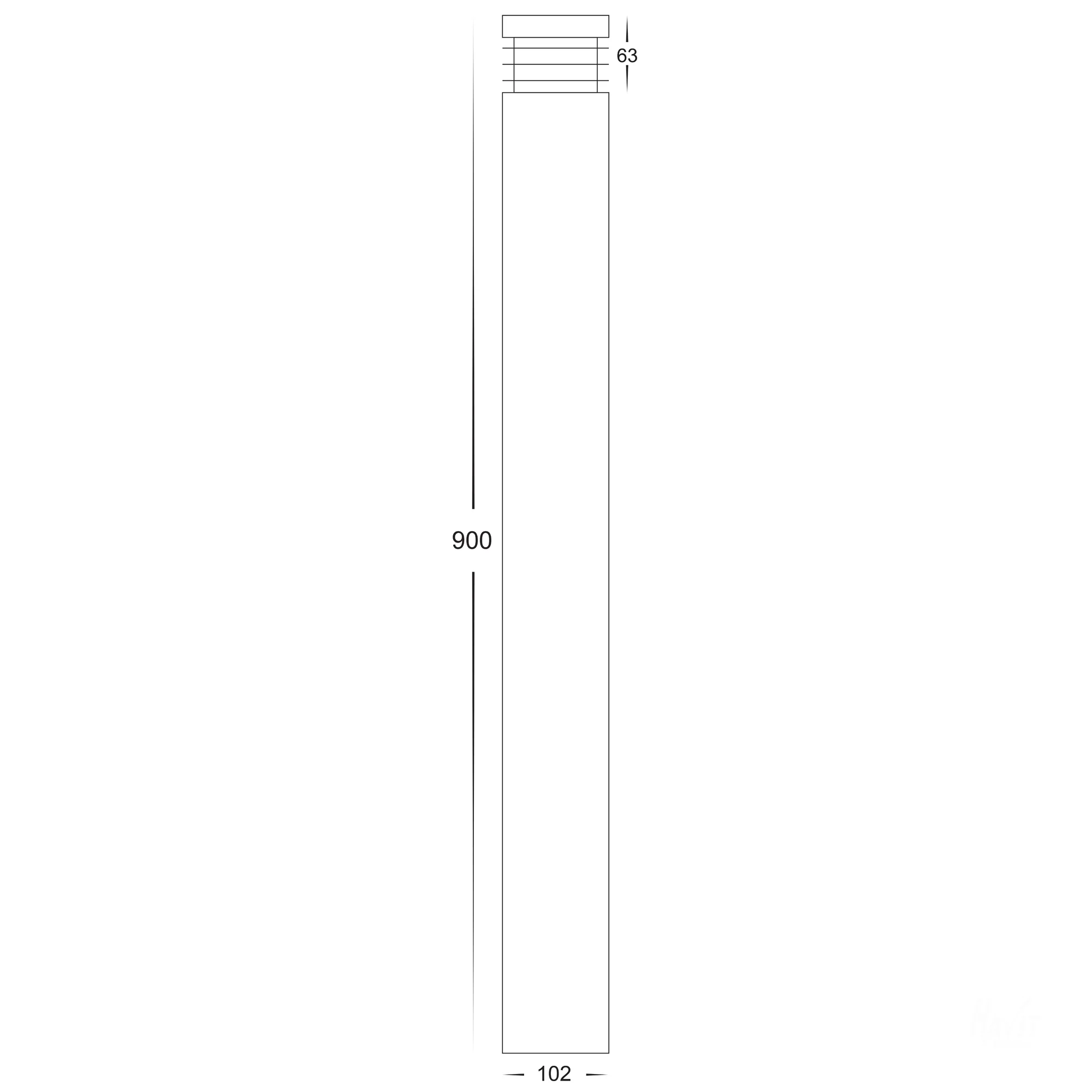HV1608T-BLK - Maxi 900 Black TRI Colour LED Bollard Light - Image 2