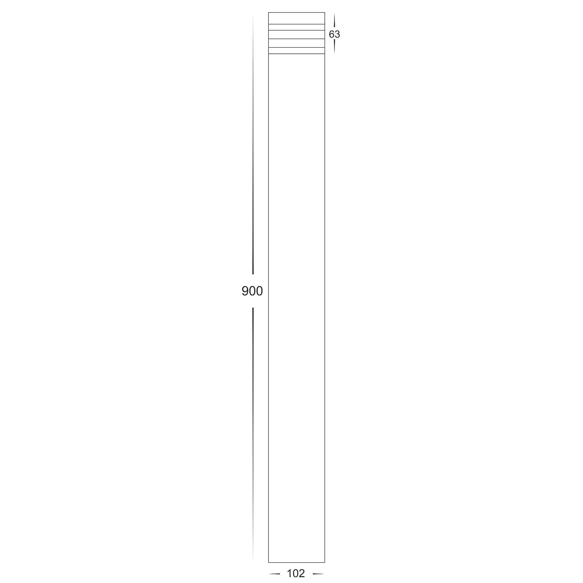 HV1618T-BLK - Maxi 900 Black Louvred LED Bollard Light - Image 2