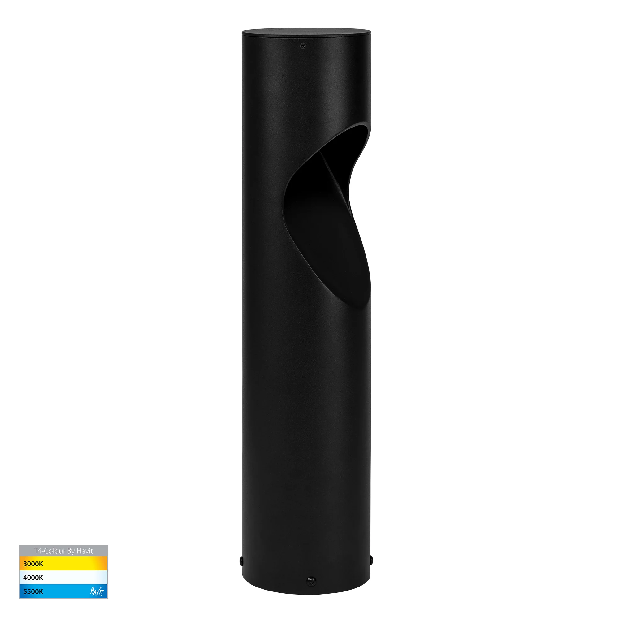 HV1630T-BLK-240V-RND | HV1630T-BLK-24V-RND- Fedor Round Aluminium Black Tri Colour LED Bollard Light - Image 3