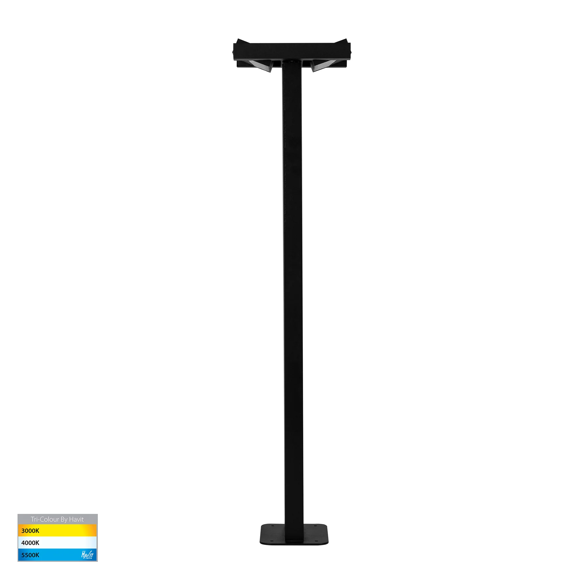 HV1635T-BLK-240V - Locu Black Double Adjustable LED Bollard Light - Image 5