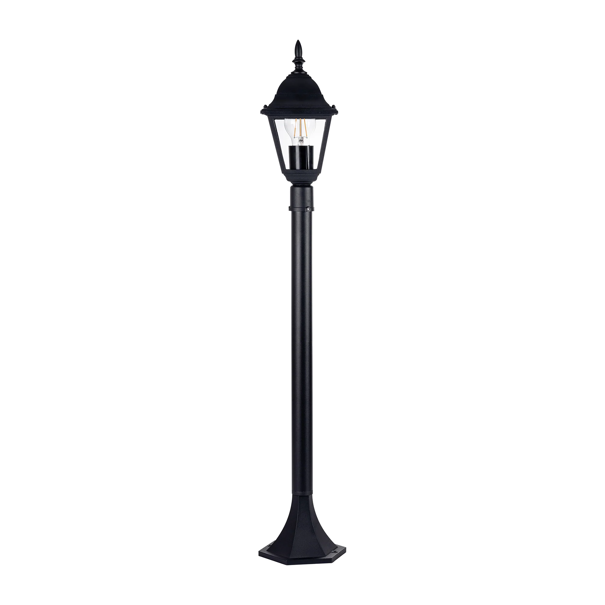 HV1651W-P-BLK - Newark Aluminium Black 4 Panel Post Light - Image 3