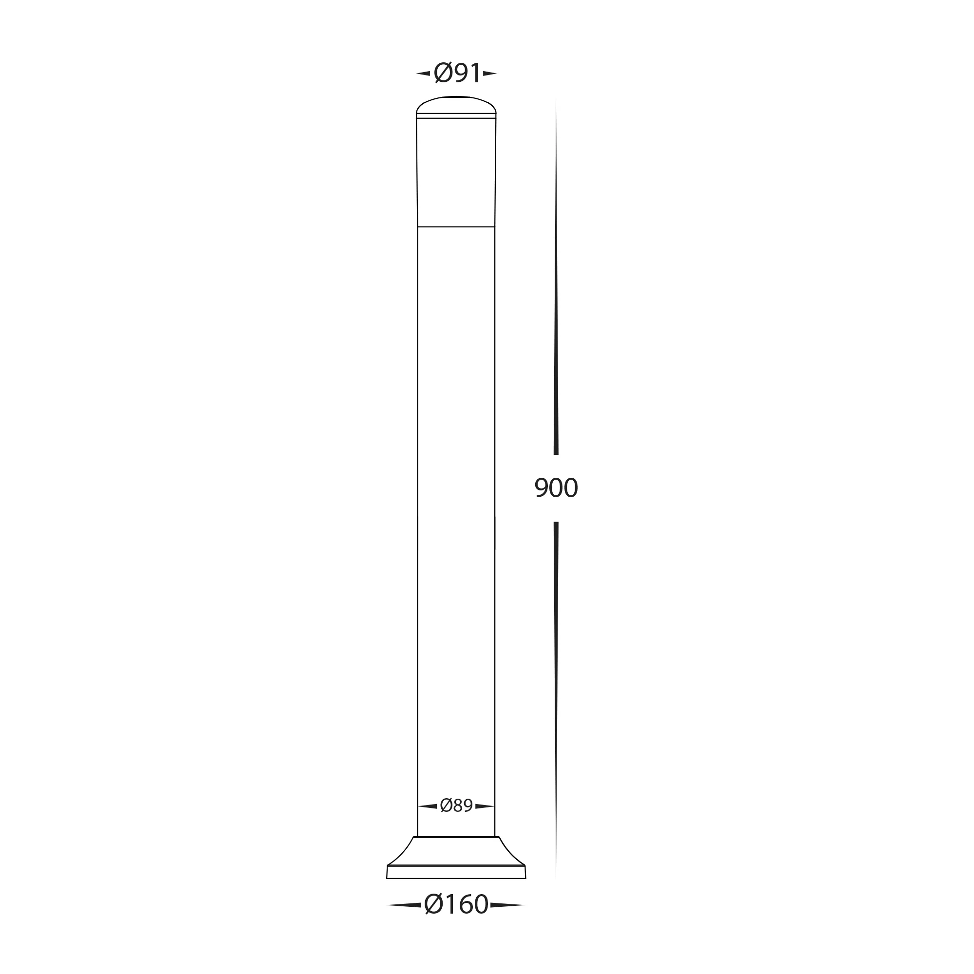 HV1682T-BLK - Renzi Polycarbonate LED Bollard Light - Image 2