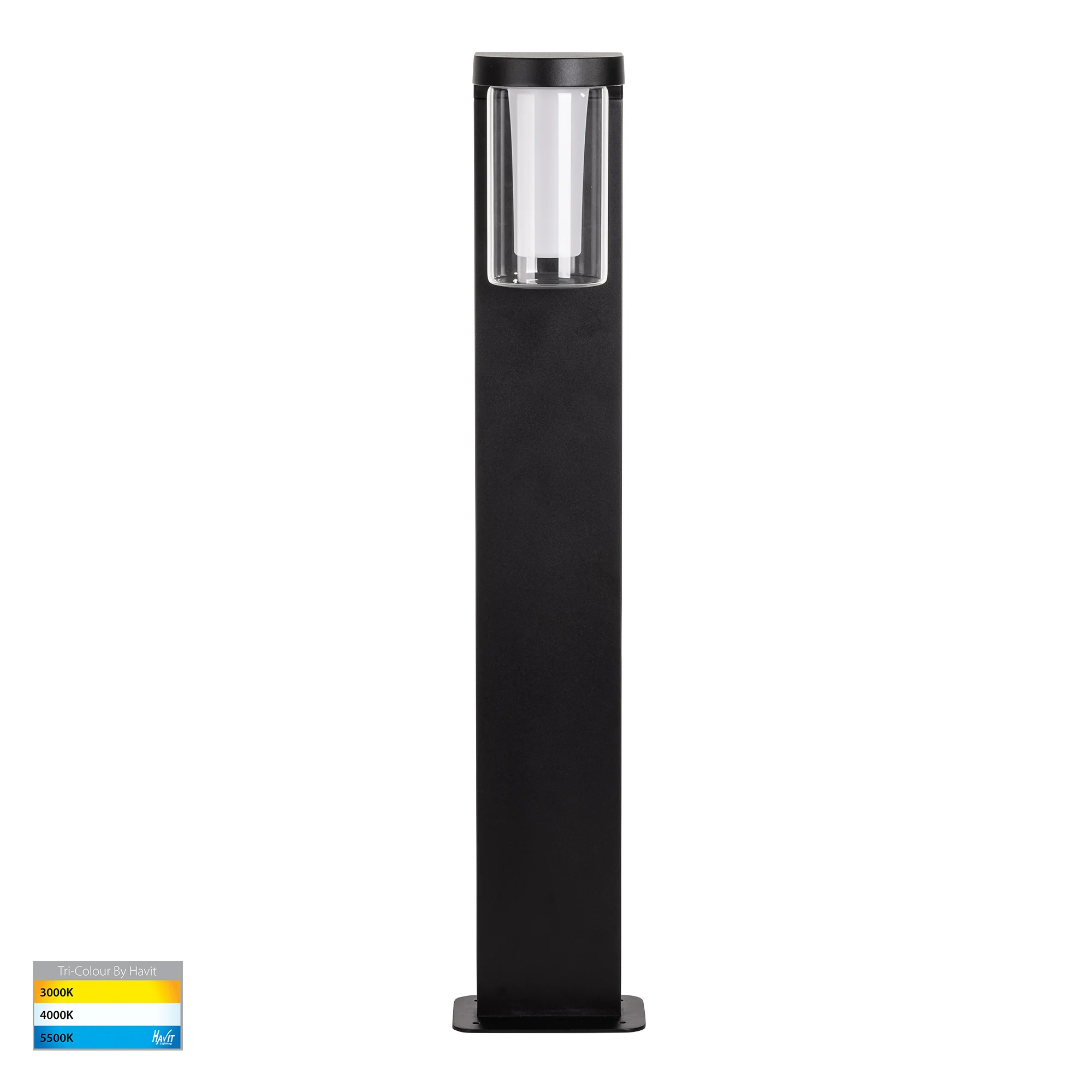 HV1691T-BLK-240V - Otaner Aluminium Black Tri Colour LED Bollard Light - Image 3