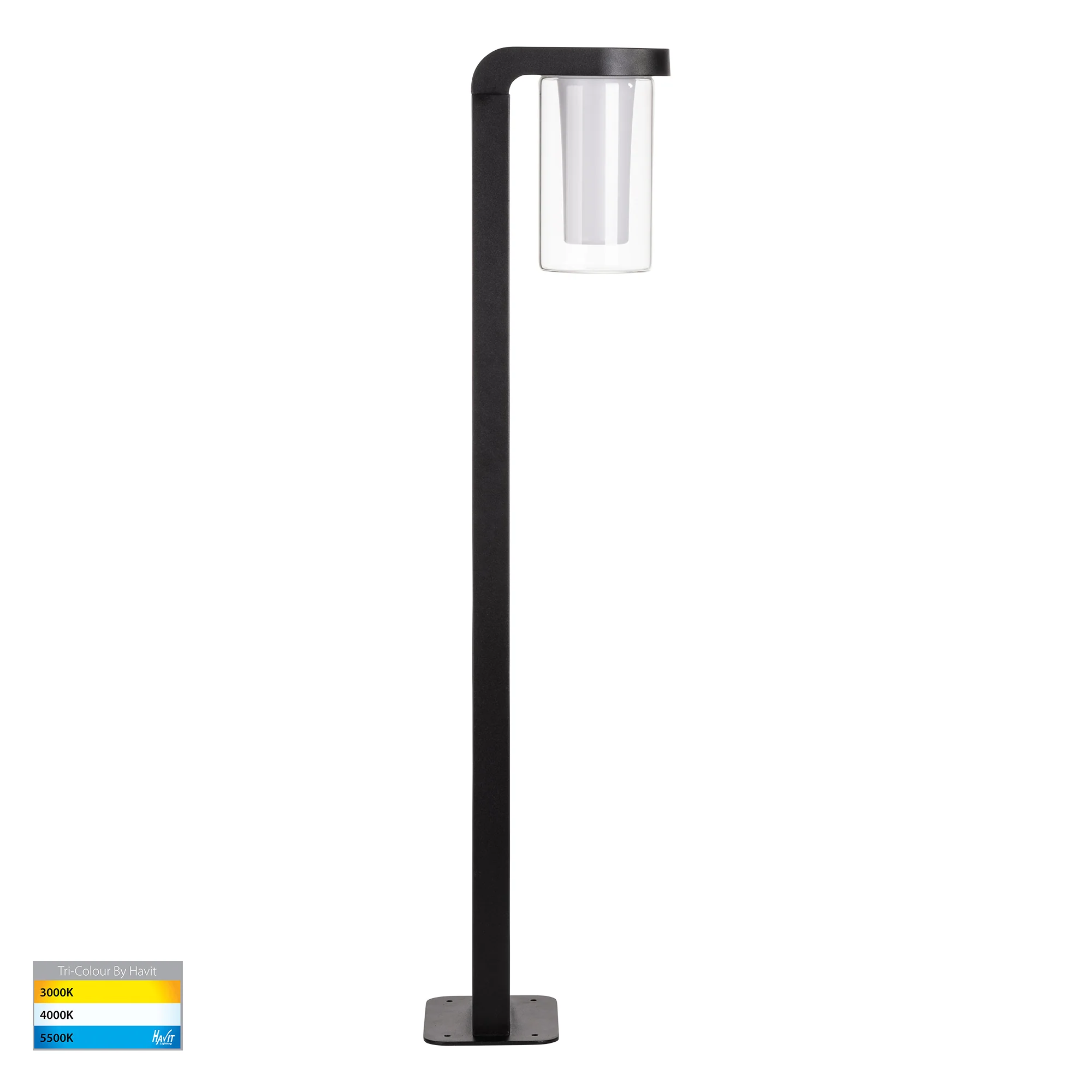 HV1691T-BLK-240V - Otaner Aluminium Black Tri Colour LED Bollard Light - Image 4