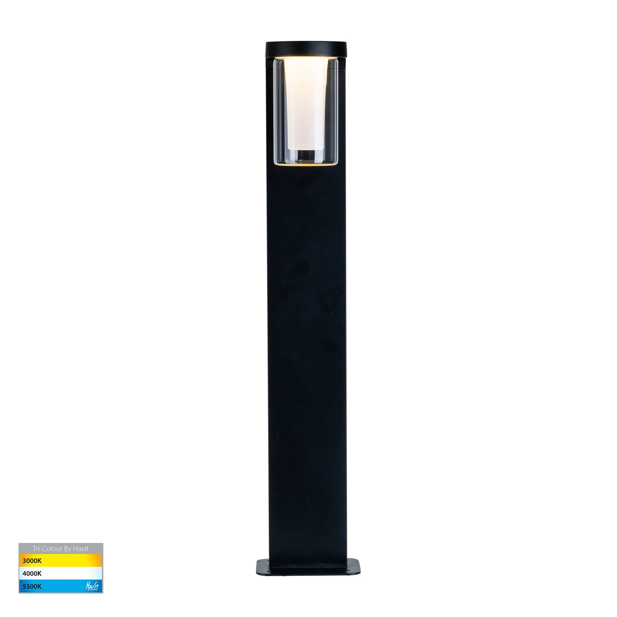 HV1691T-BLK-240V - Otaner Aluminium Black Tri Colour LED Bollard Light - Image 5