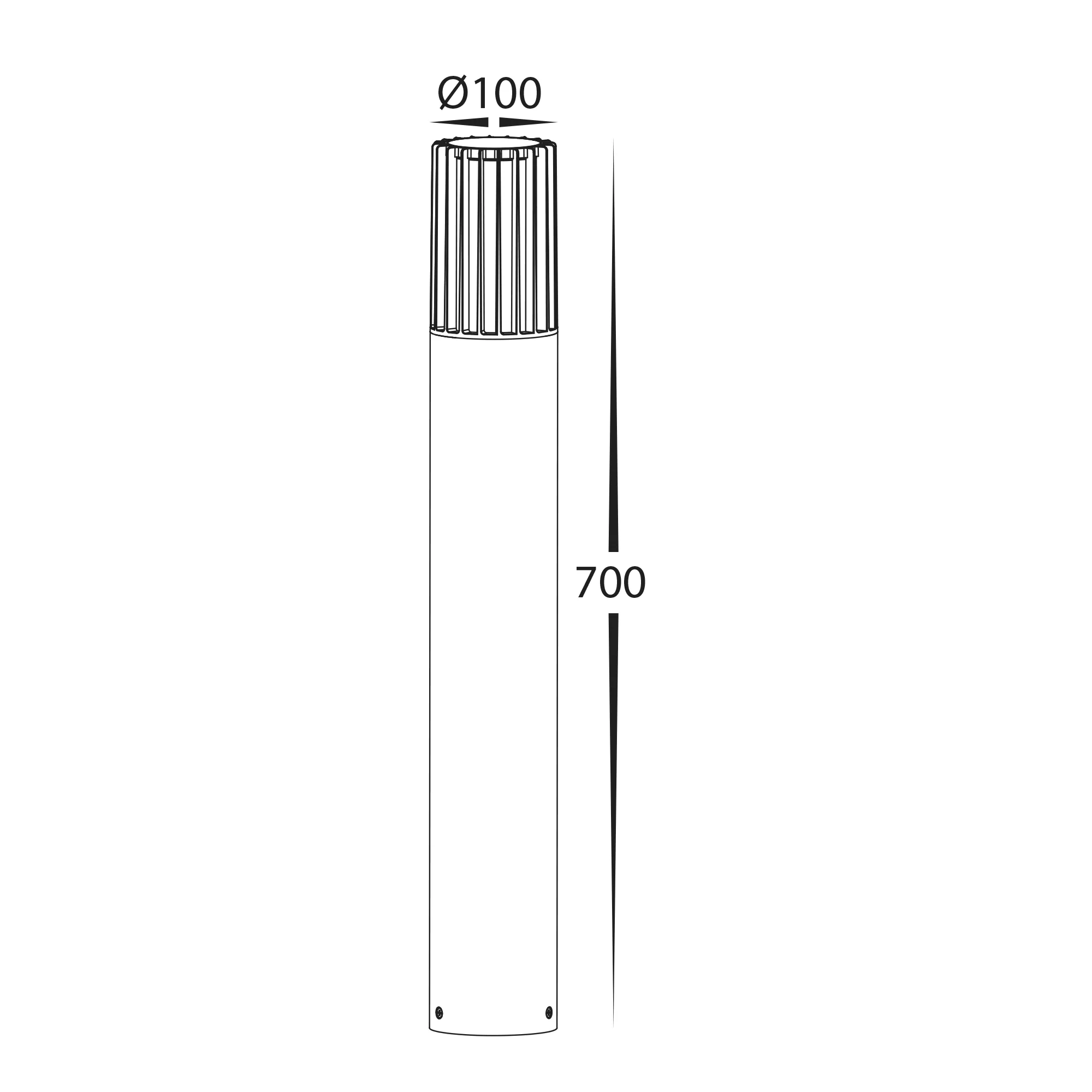 HV1693T-BLK-240V - Tenac Aluminium Black Tri Colour LED Bollard Light - Image 2