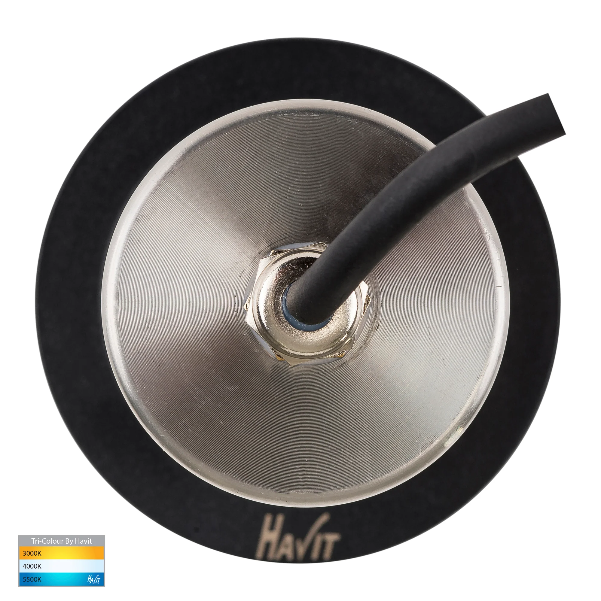 HV19012T-BLK - Ollo Black TRI Colour LED Step Light With Eyelid - Image 3