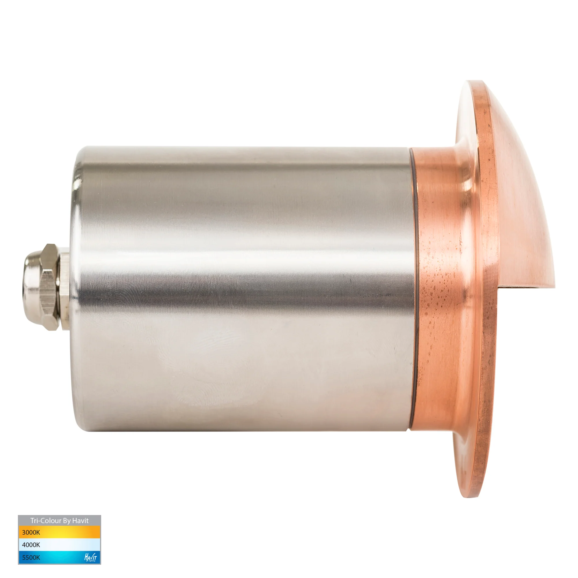 HV19012T-CP - Ollo Copper TRI Colour LED Step Light With Eyelid - Image 6