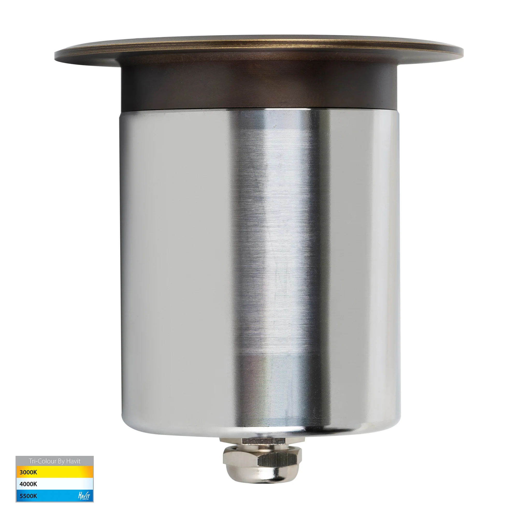 HV19022T-AB - Ollo Antique Brass TRI Colour LED Wall or Inground Light - Image 3