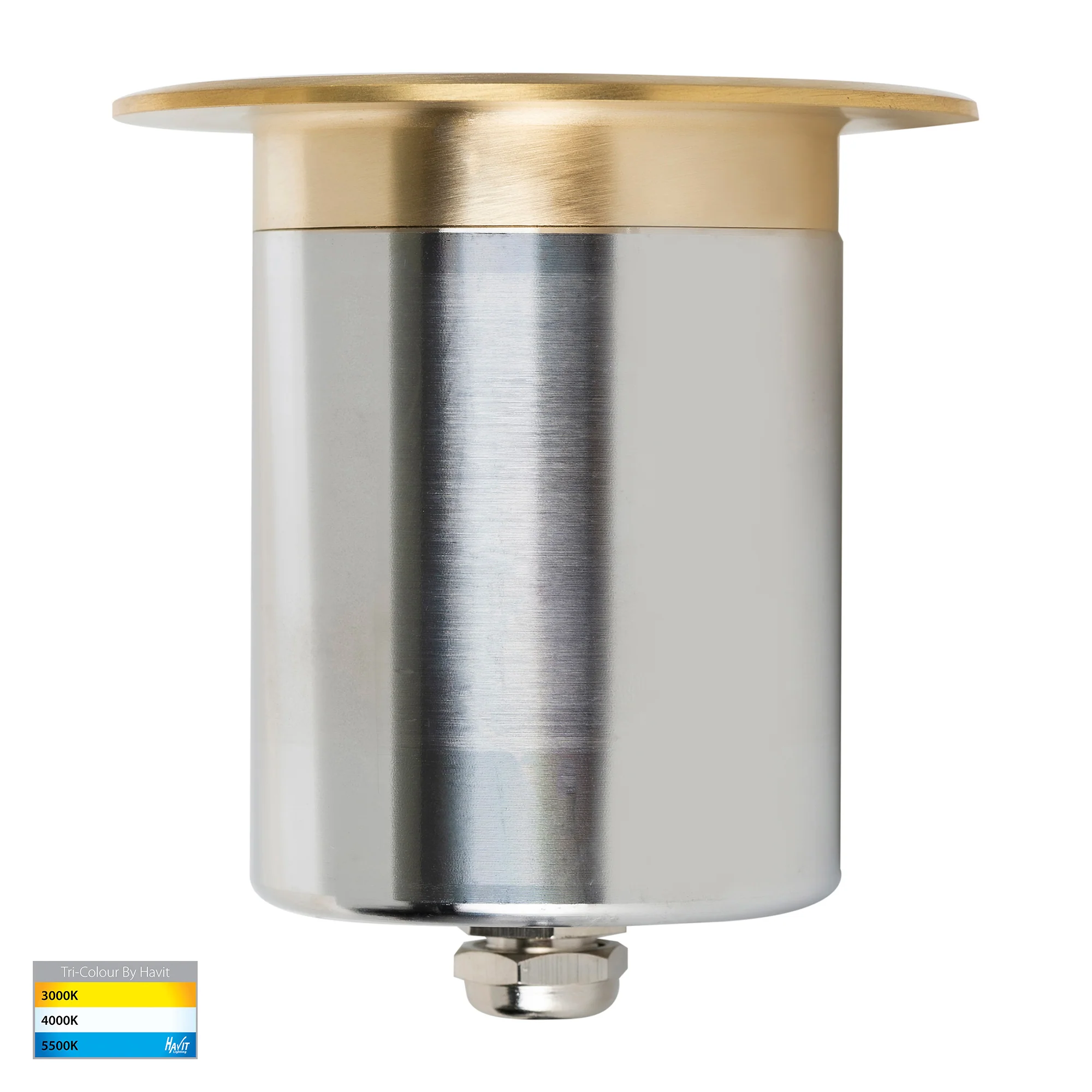 HV19022T-BR - Ollo Brass TRI Colour LED Wall or Inground Light - Image 3