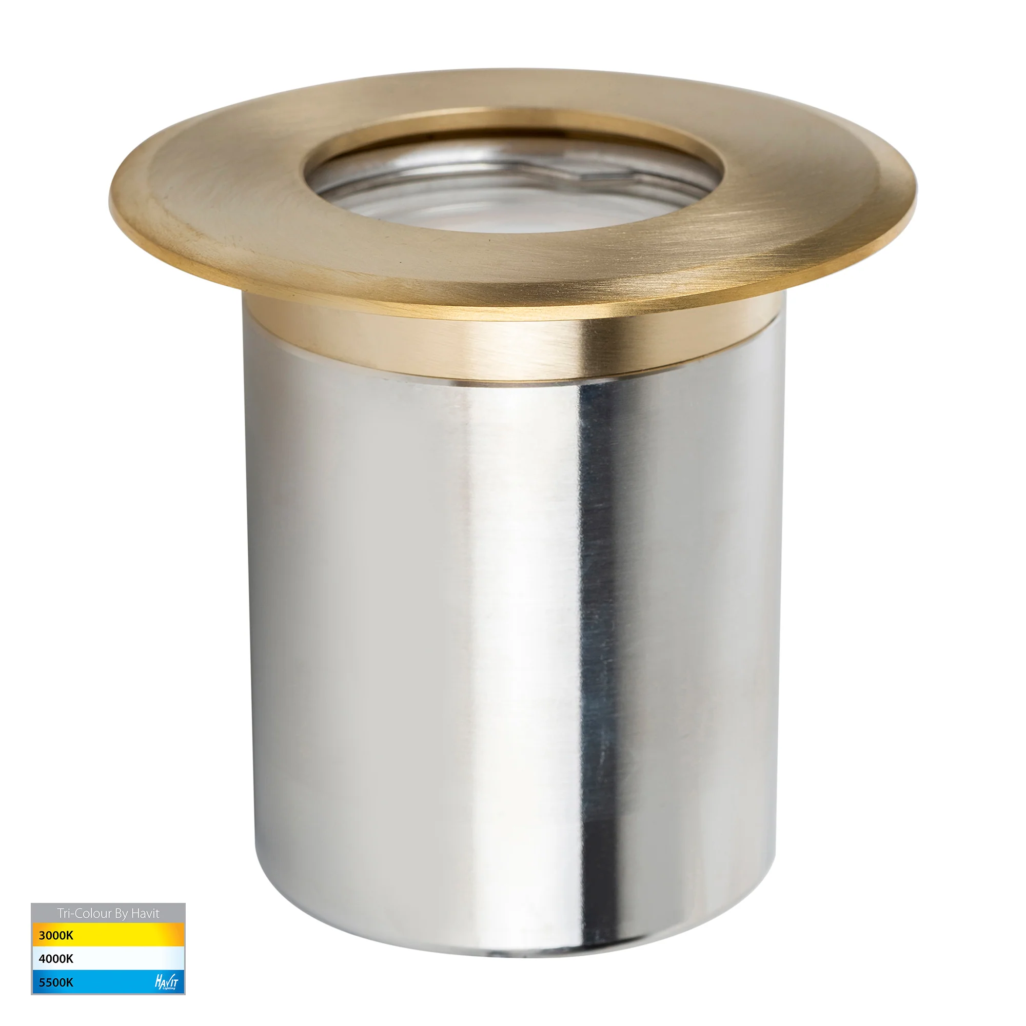HV19022T-BR - Ollo Brass TRI Colour LED Wall or Inground Light - Image 4