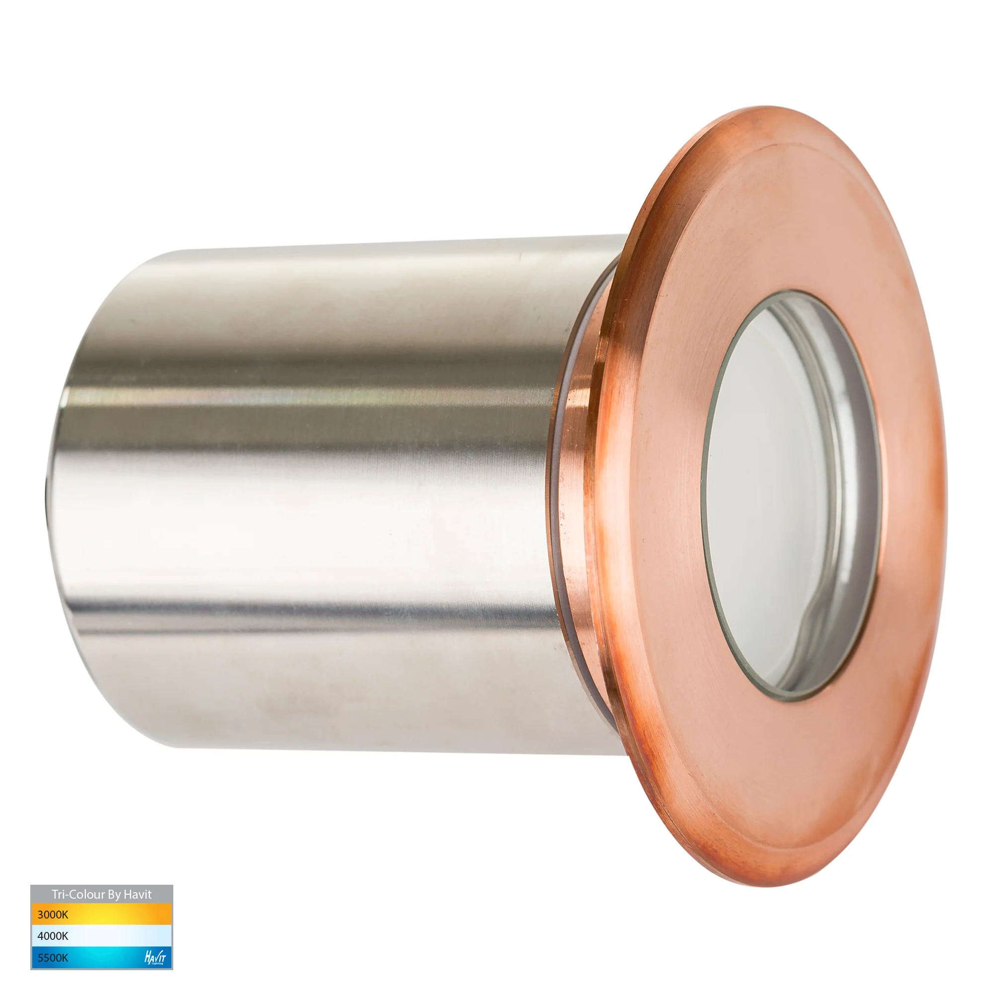 HV19022T-CP - Ollo Copper TRI Colour LED Step or Inground Light - Image 4