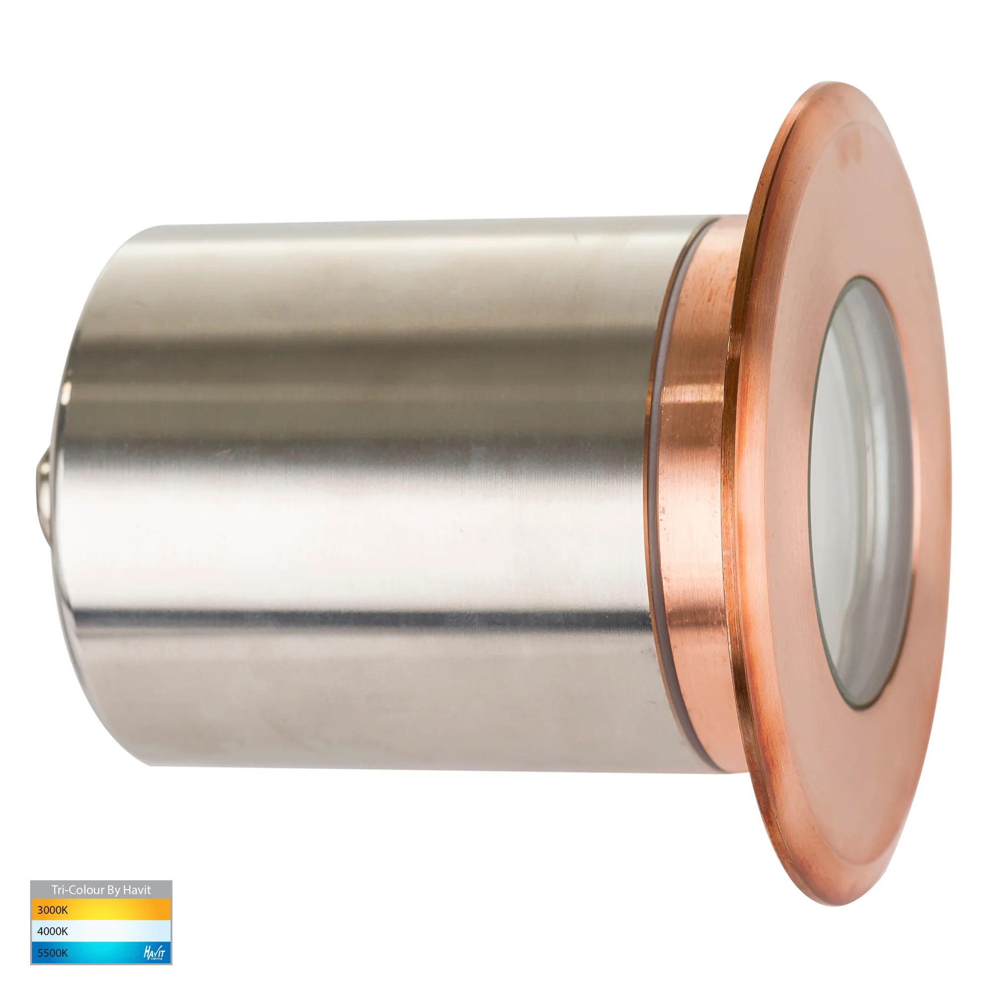 HV19022T-CP - Ollo Copper TRI Colour LED Step or Inground Light - Image 6