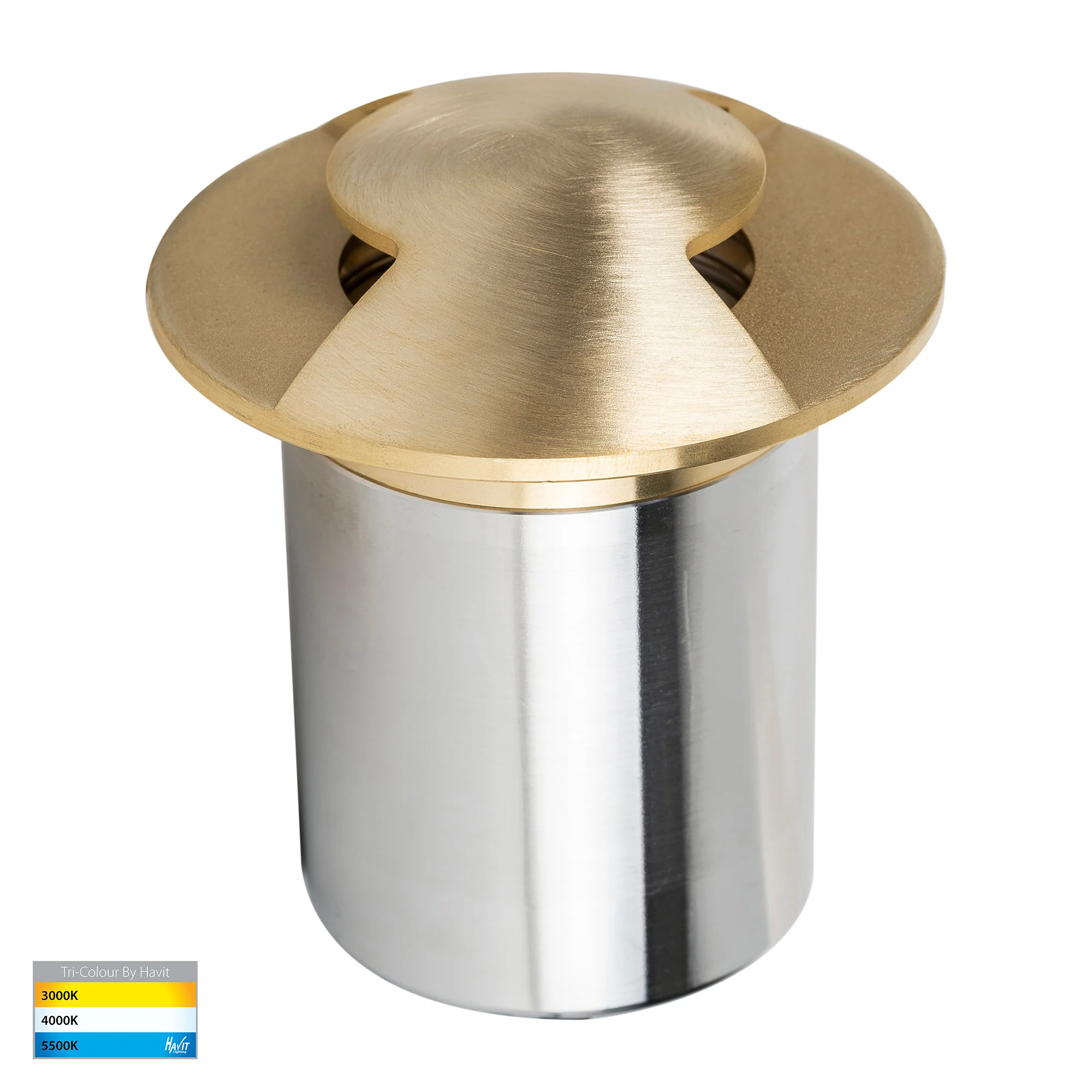 HV19072T-BR - Viale Brass TRI Colour LED Double Driveway Light - Image 4