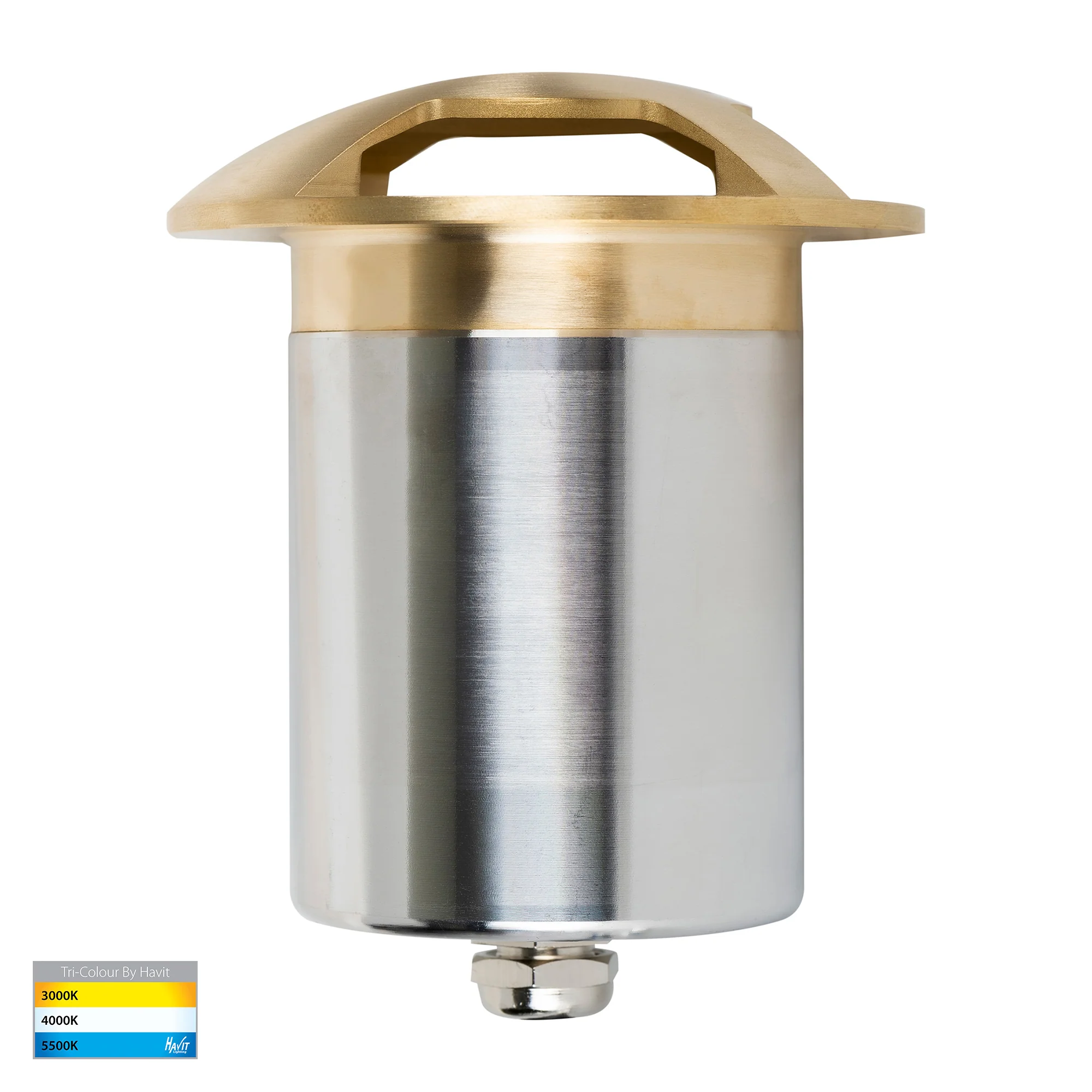 HV19082T-BR - Viale Brass TRI Colour LED Triple Driveway Light - Image 3