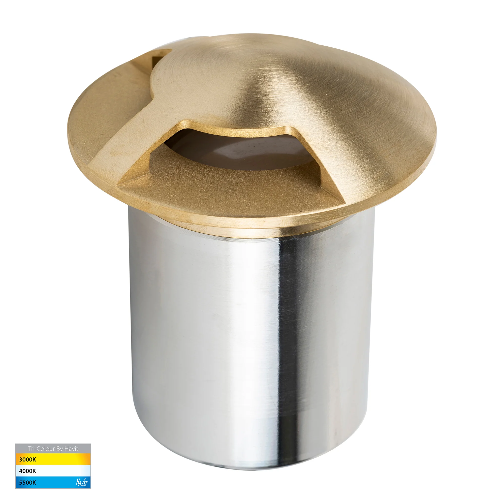 HV19082T-BR - Viale Brass TRI Colour LED Triple Driveway Light - Image 4