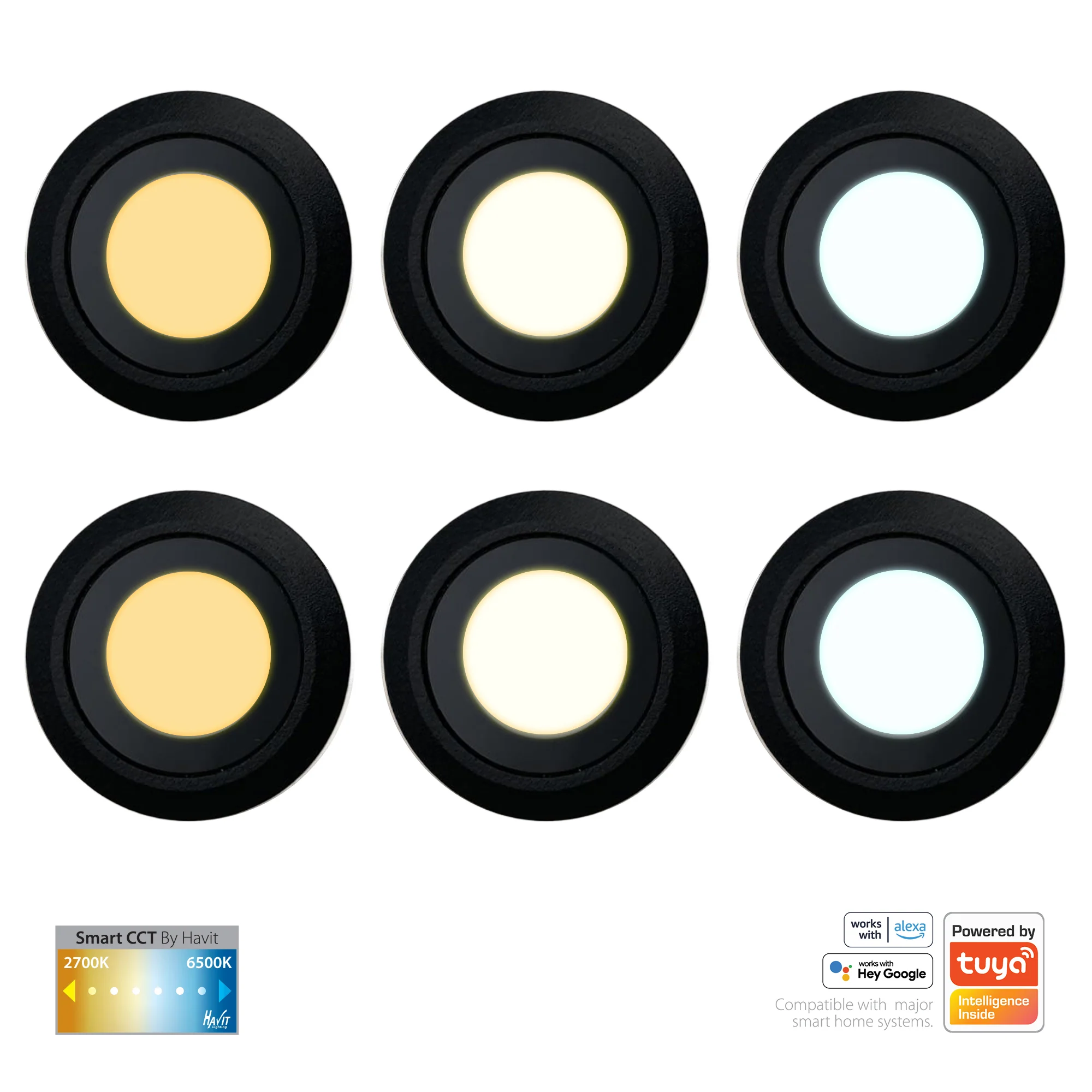 HV2826CCT-BLK | HV28261CCT-BLK - Flame 316 Stainless Steel Black CCT Deck Lights