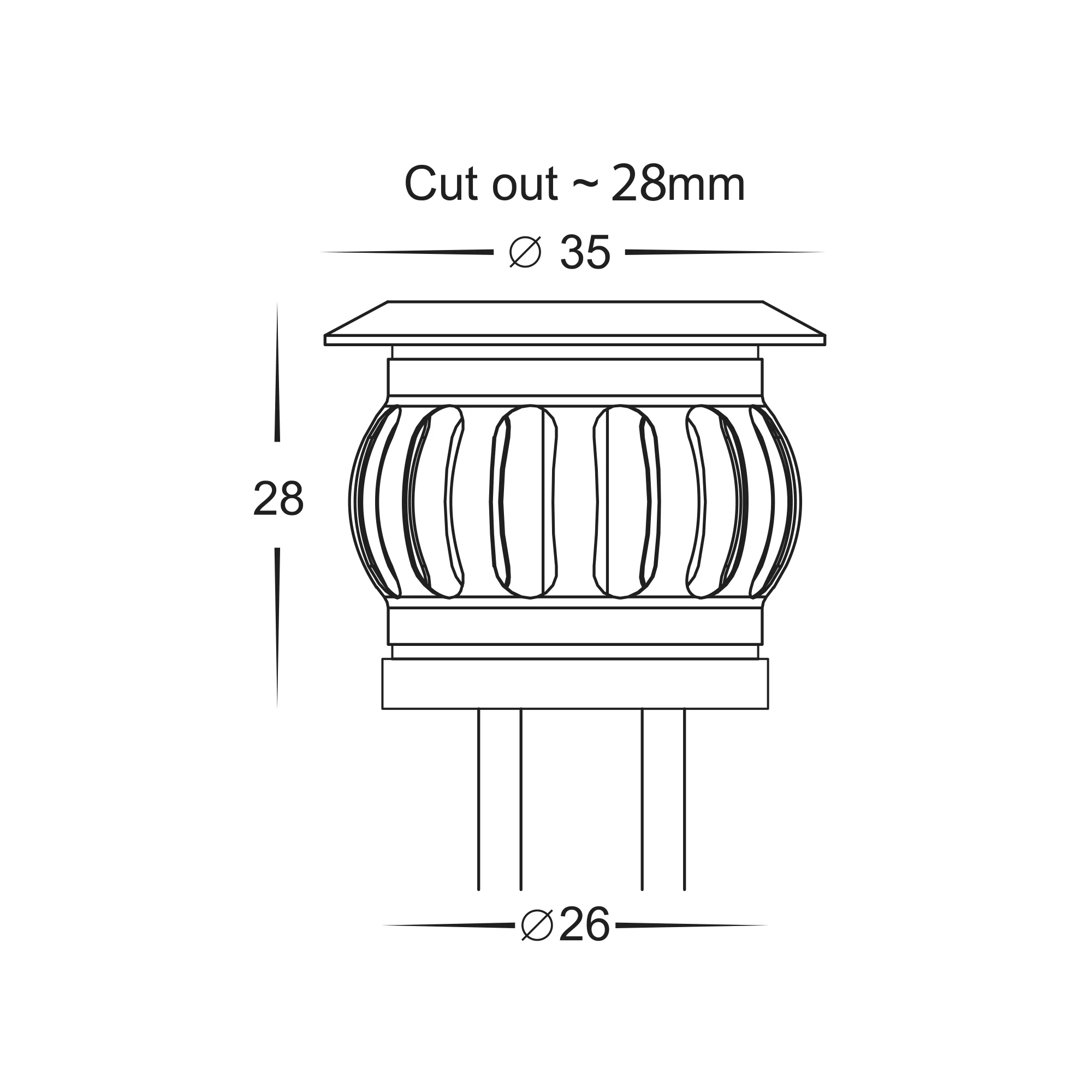 HV2826CCT-BLK | HV28261CCT-BLK - Flame 316 Stainless Steel Black CCT Deck Lights - Image 2