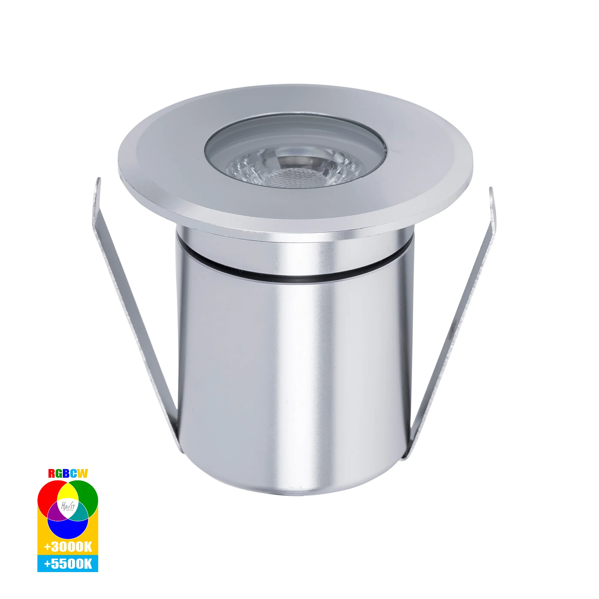 HV2882RGBCW-SLV -  Elite RGBCW Silver Aluminium LED Deck or Inground Lights - Image 5