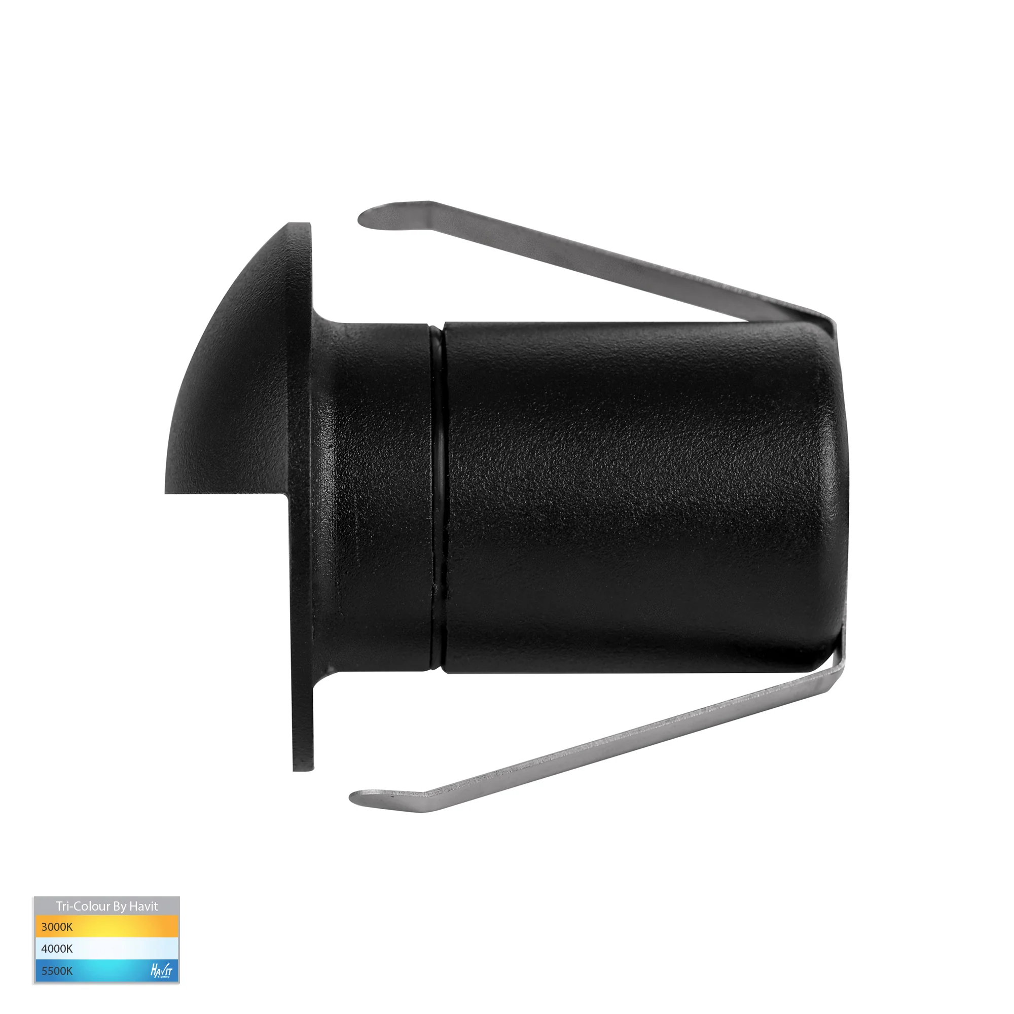 HV2883T-BLK-12V -  Elite Black Aluminium LED Wall or Step Light with Eyelid - Image 4