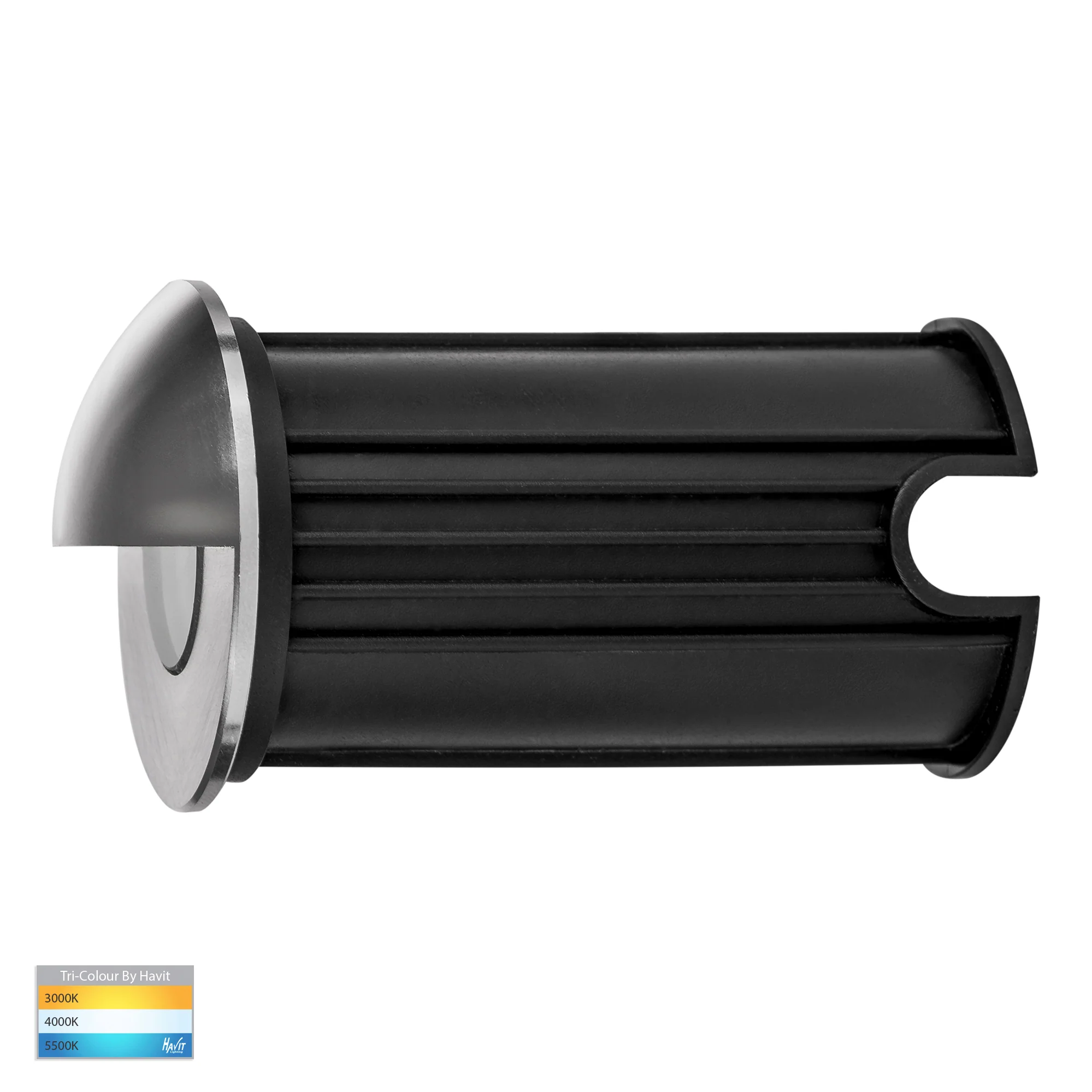 HV2883T-SLV-12V -  Elite Silver Aluminium LED Wall or Step Light with Eyelid - Image 4