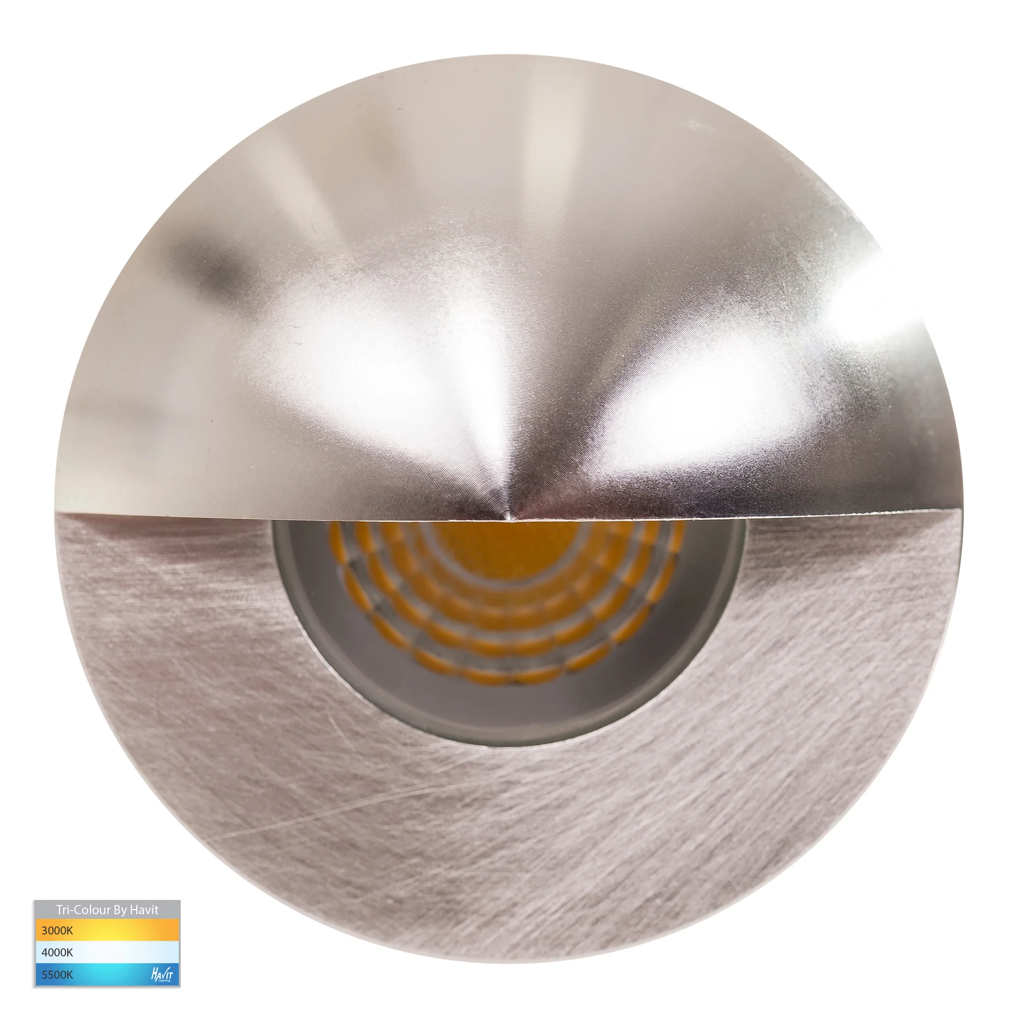 HV2884T-SLV-12V - Elite Silver Aluminium LED Wall or Step Light with Eyelid