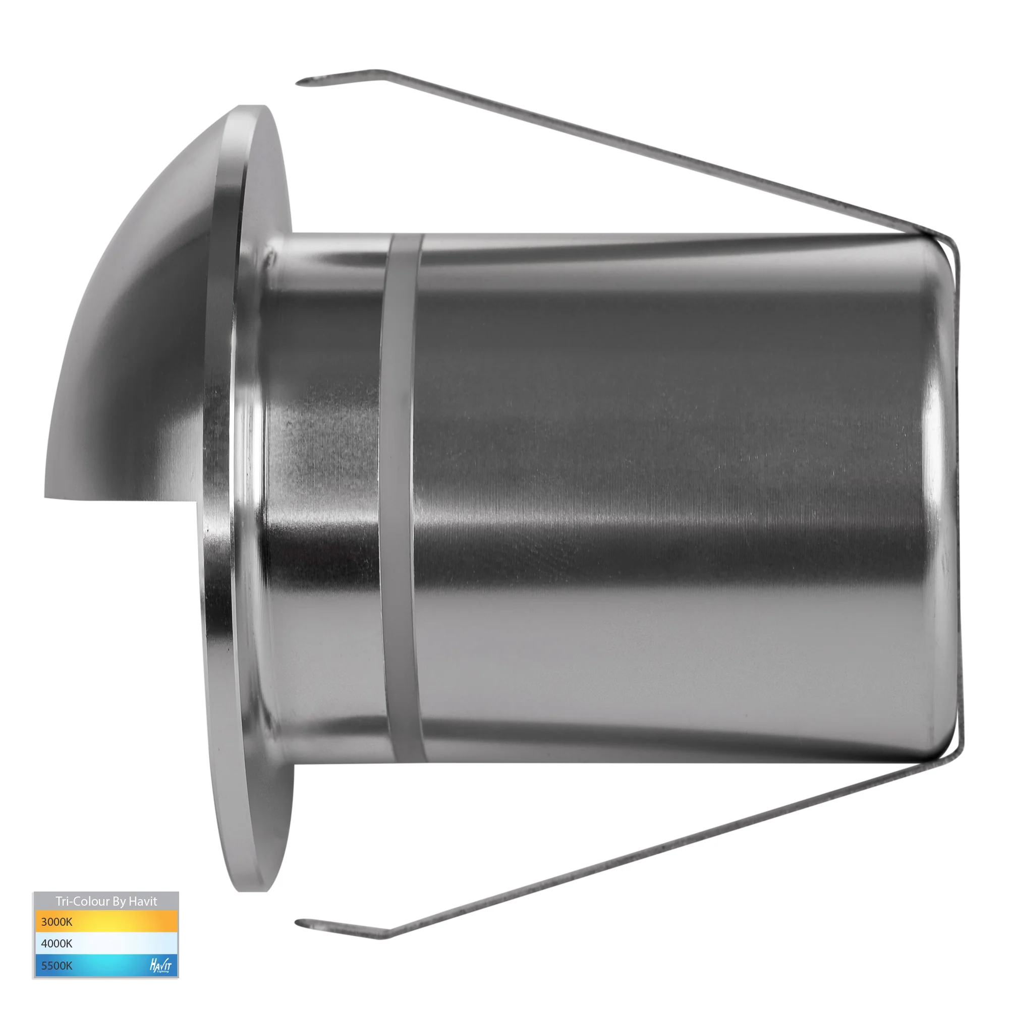 HV2884T-SLV-12V - Elite Silver Aluminium LED Wall or Step Light with Eyelid - Image 3