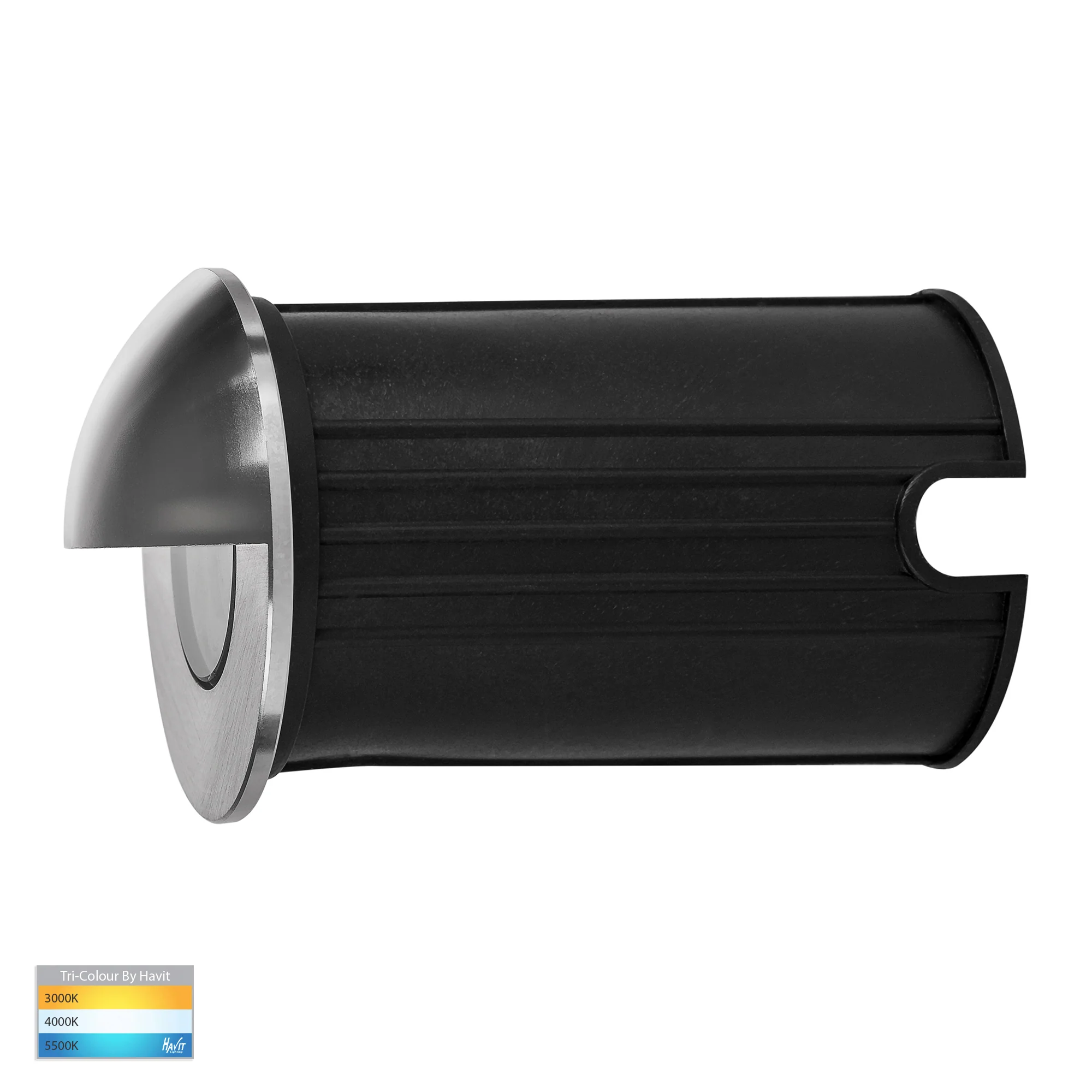 HV2884T-SLV-12V - Elite Silver Aluminium LED Wall or Step Light with Eyelid - Image 4