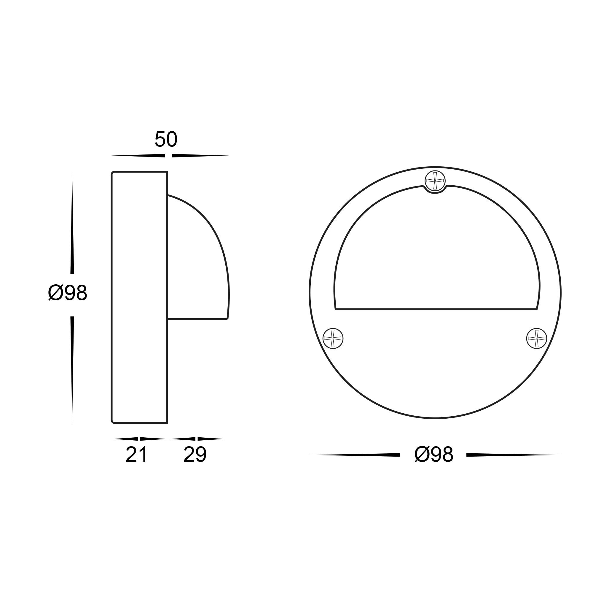HV2921-HV2924 - Pinta Black Step Lights with Eyelid - Image 2