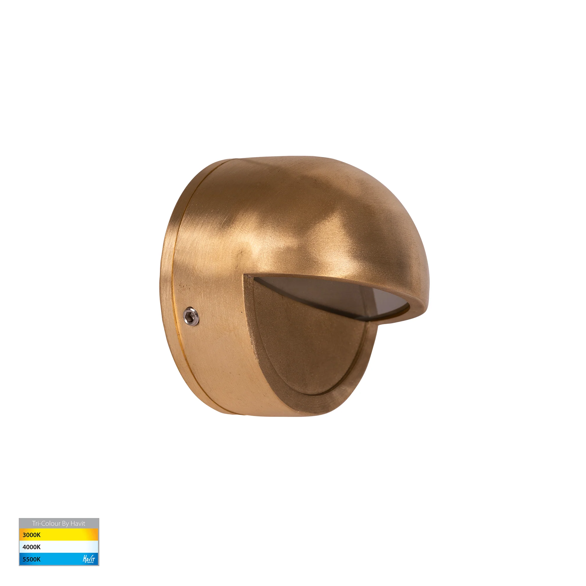 HV2927T-BR-12V | HV2927T-BR-240V - Veko Solid Brass Step Lights with Eyelid - Image 4