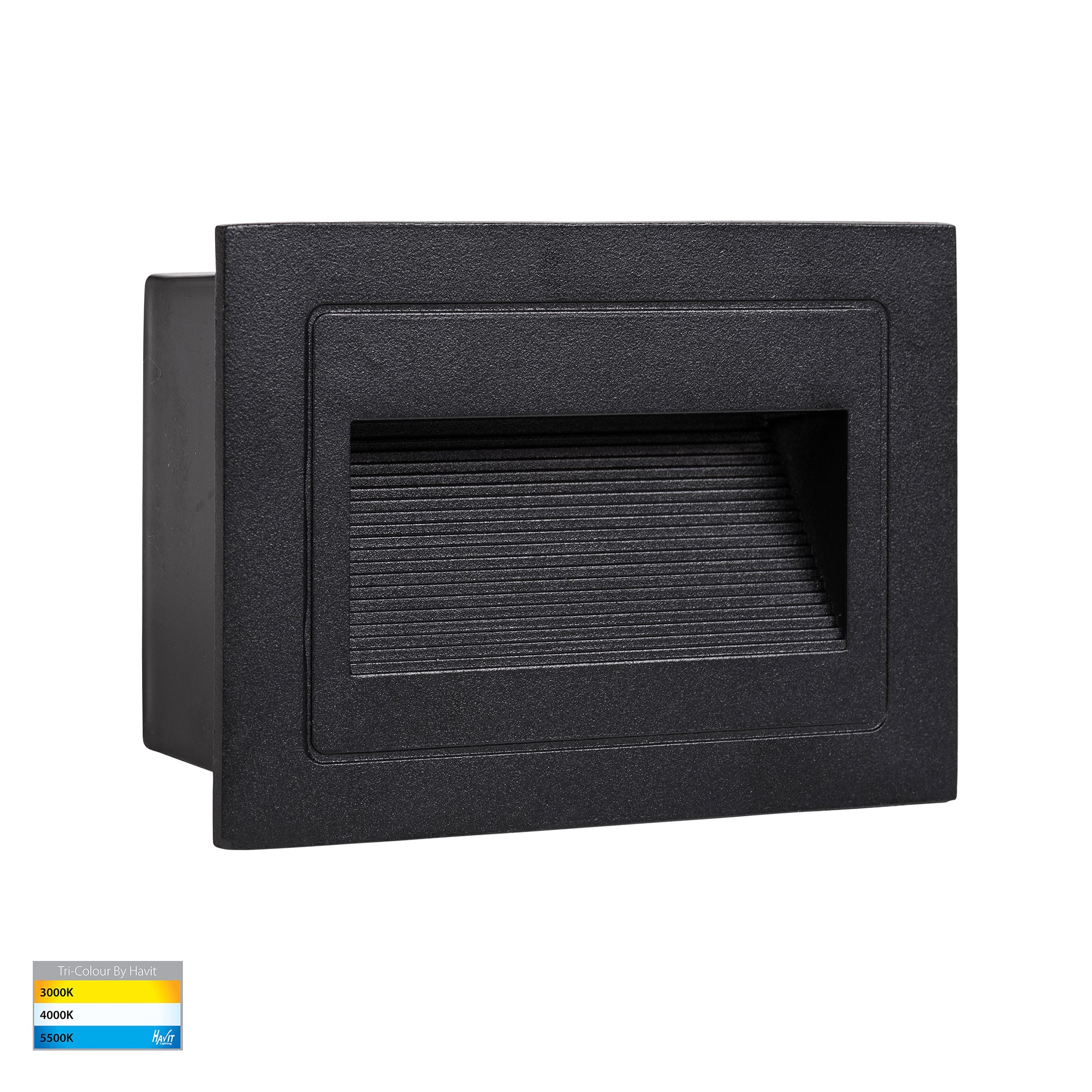 HV3113T-BLK-240V | HV3113T-BLK-12V - Trin Black Rectangular Recessed LED Step Light - Image 3