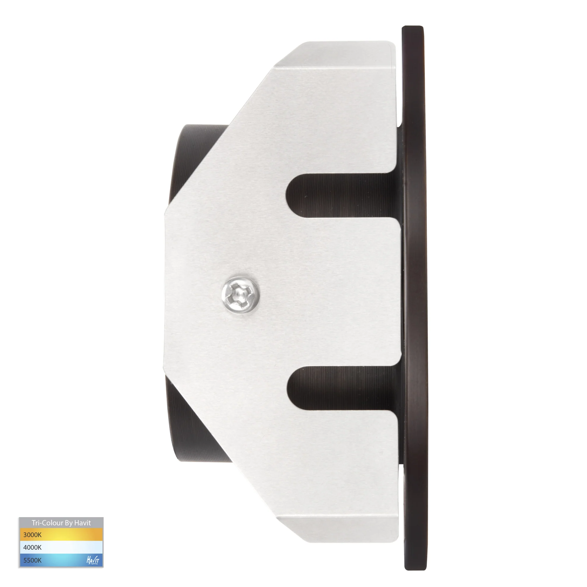 HV3205T-AB-12V - Reces Antique Brass Round TRI Colour Recessed LED Step Light - Image 3