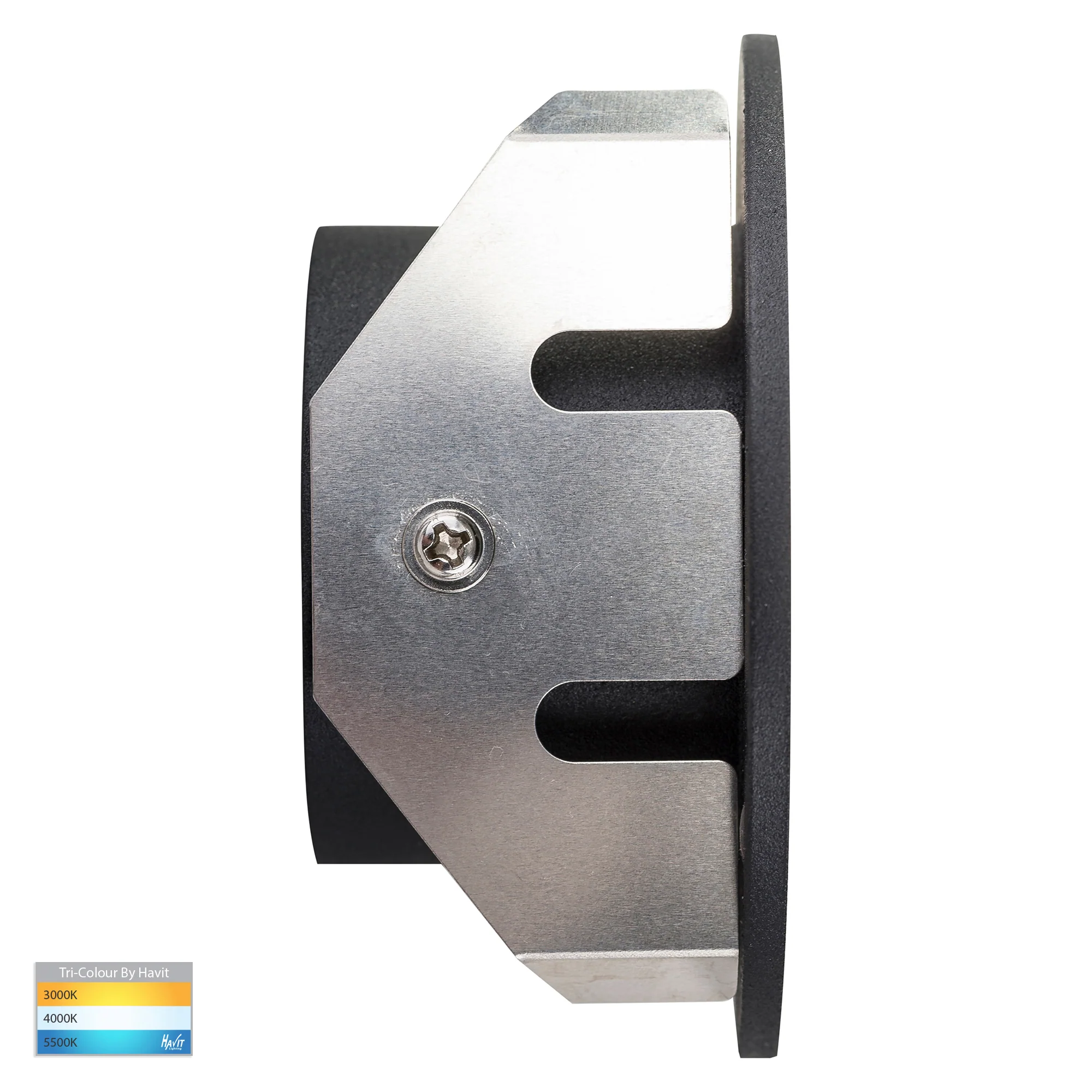 HV3205T-BLK-12V - Reces Black Round TRI Colour Recessed LED Step Light - Image 3