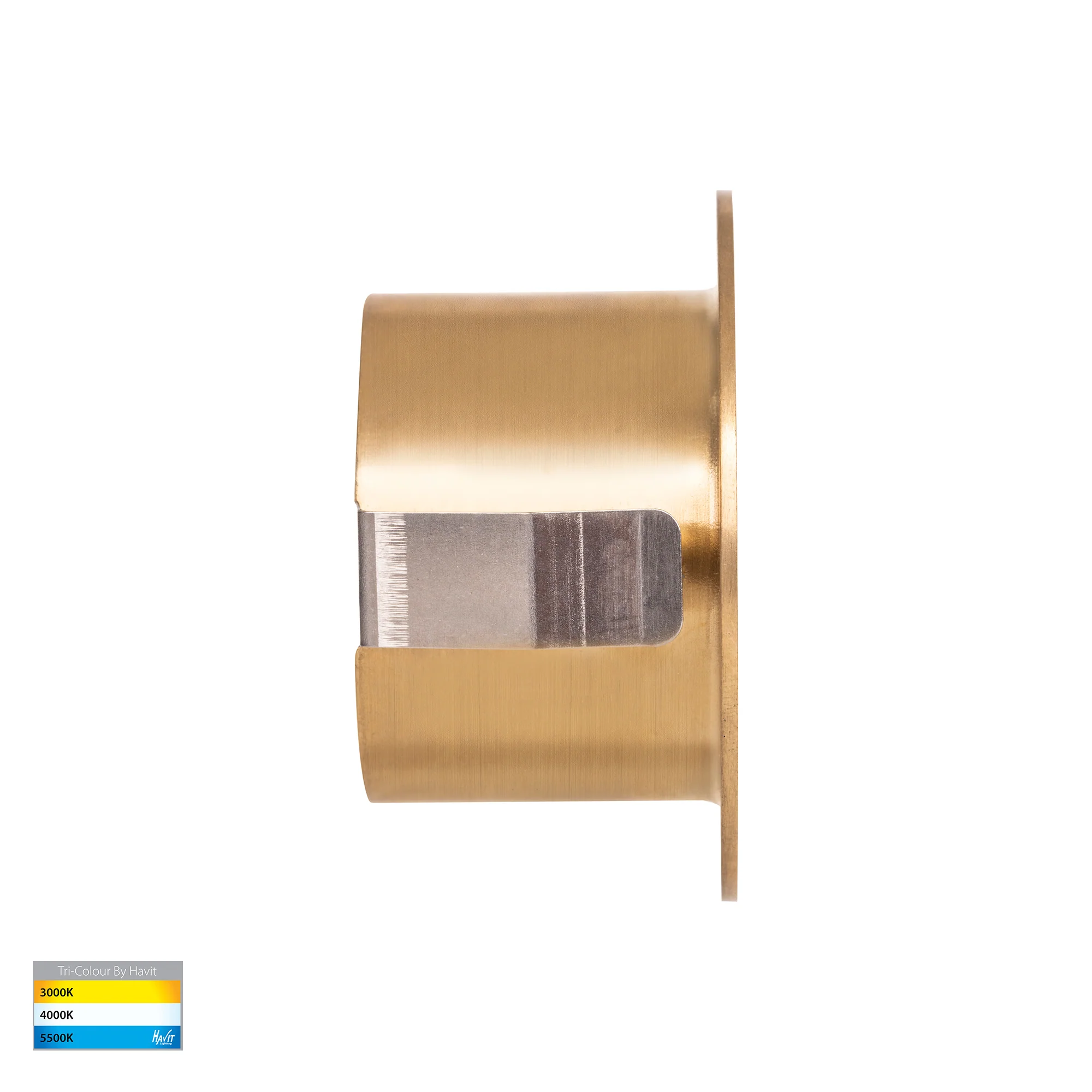 HV3206T-BR-12V - Mini Reces Brass Round TRI Colour Recessed LED Step Light - Image 3