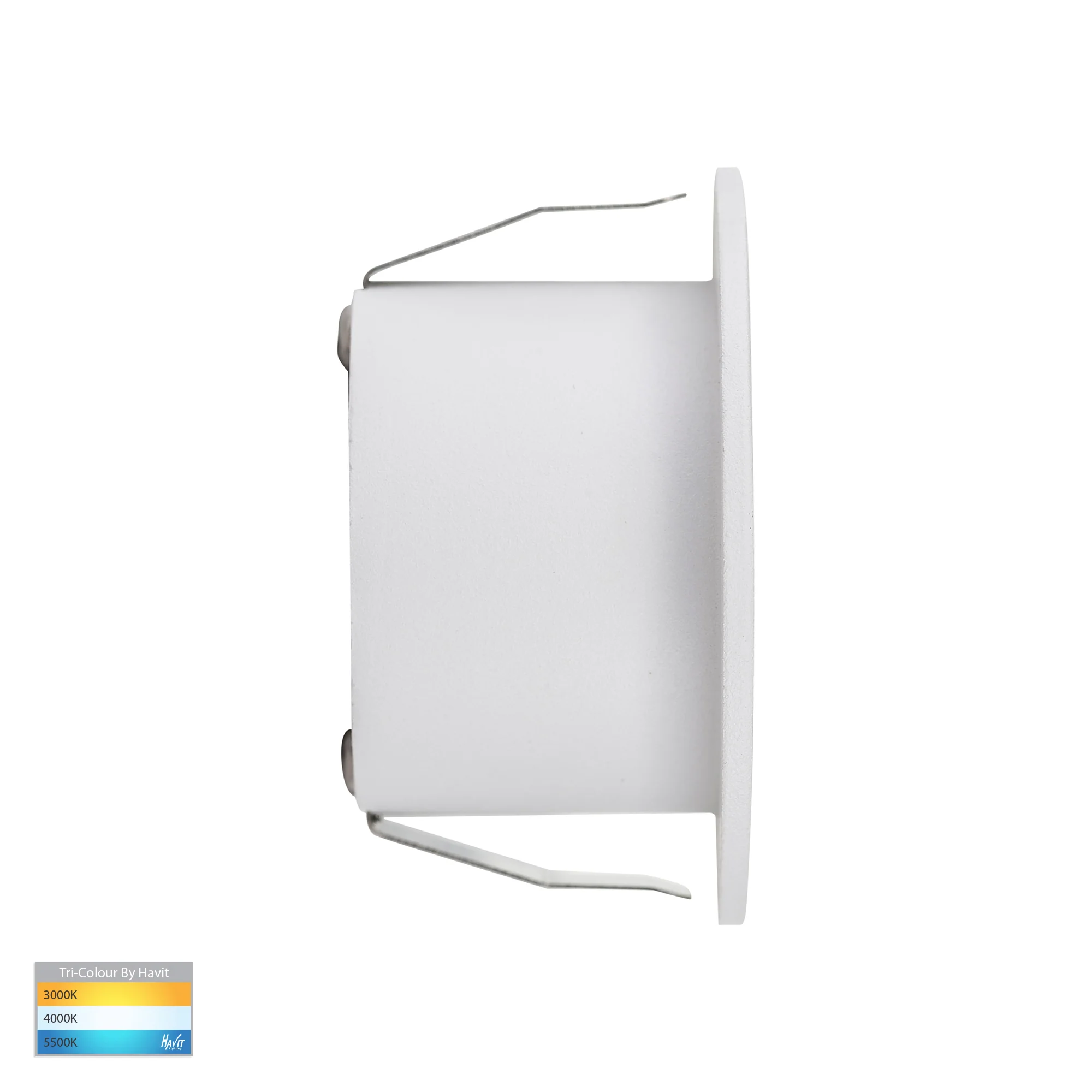 HV3206T-WHT-12V - Mini Reces White Round TRI Colour Recessed LED Step Light - Image 3