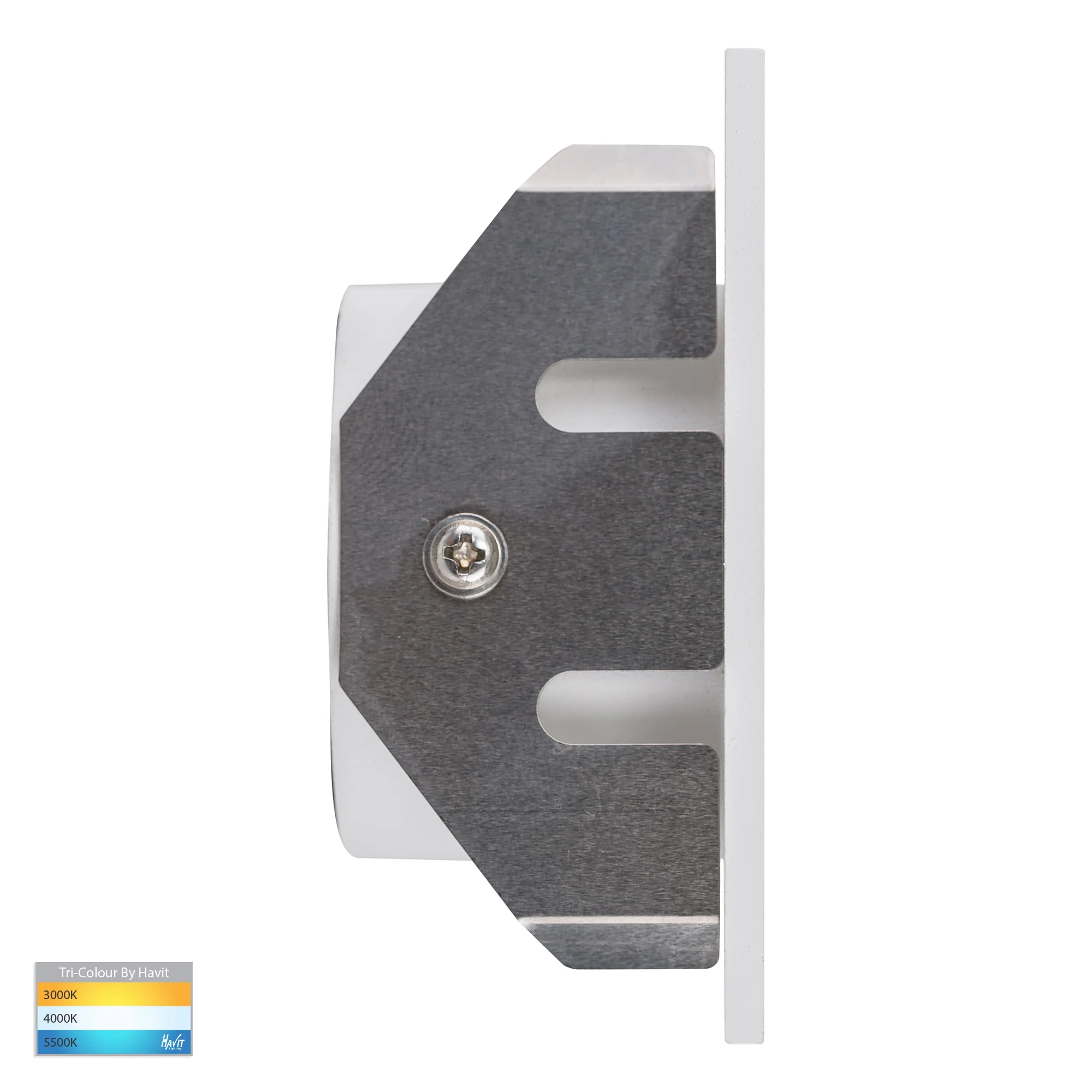HV3215T-WHT-12V - Reces White Square TRI Colour Recessed LED Step Light - Image 3