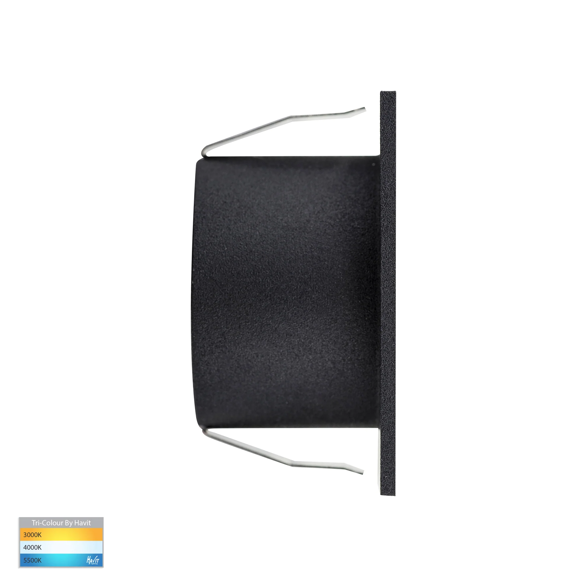 HV3216T-BLK-12V - Mini Reces Black Square TRI Colour Recessed LED Step Light - Image 3