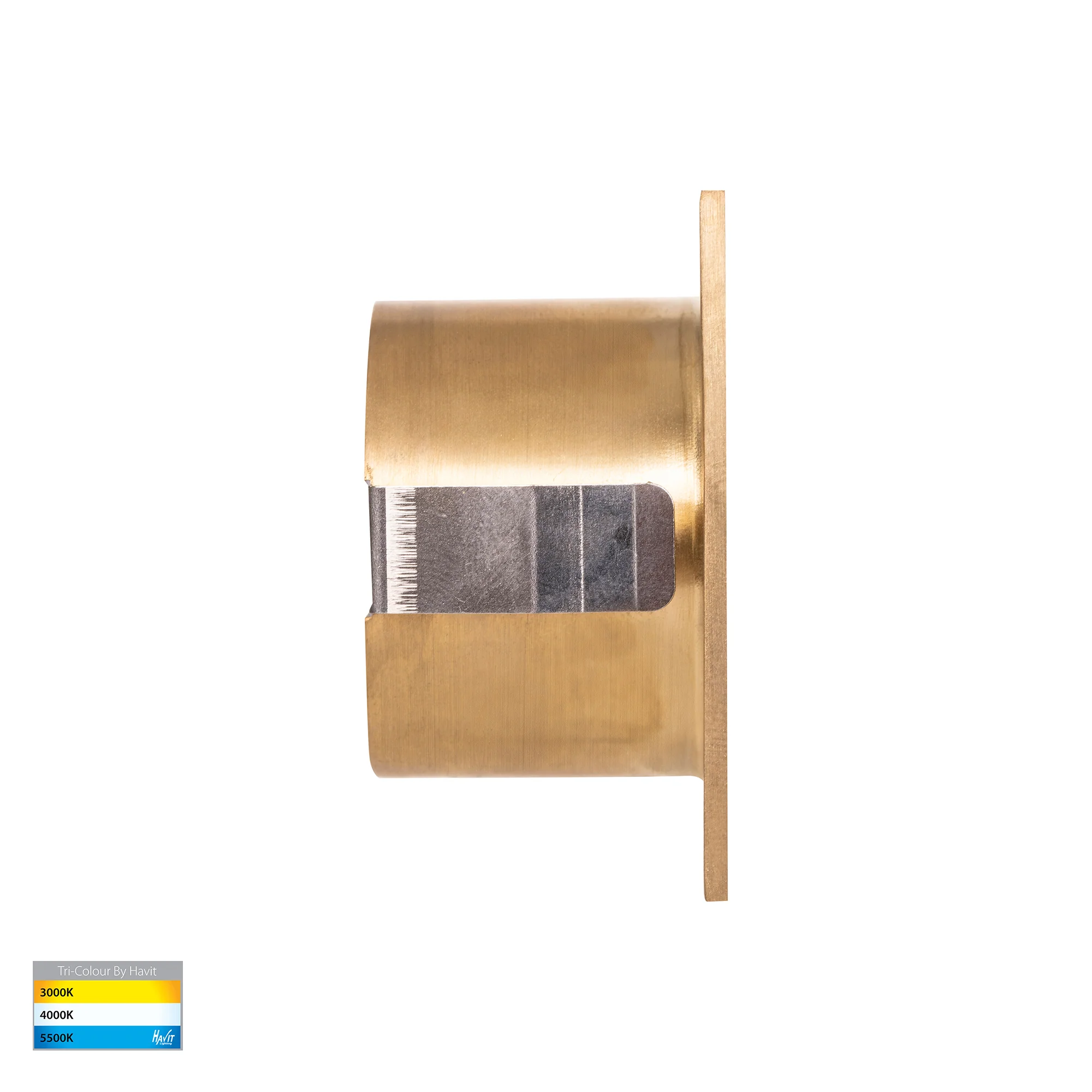 HV3216T-BR-12V - Mini Reces Brass Square TRI Colour Recessed LED Step Light - Image 3