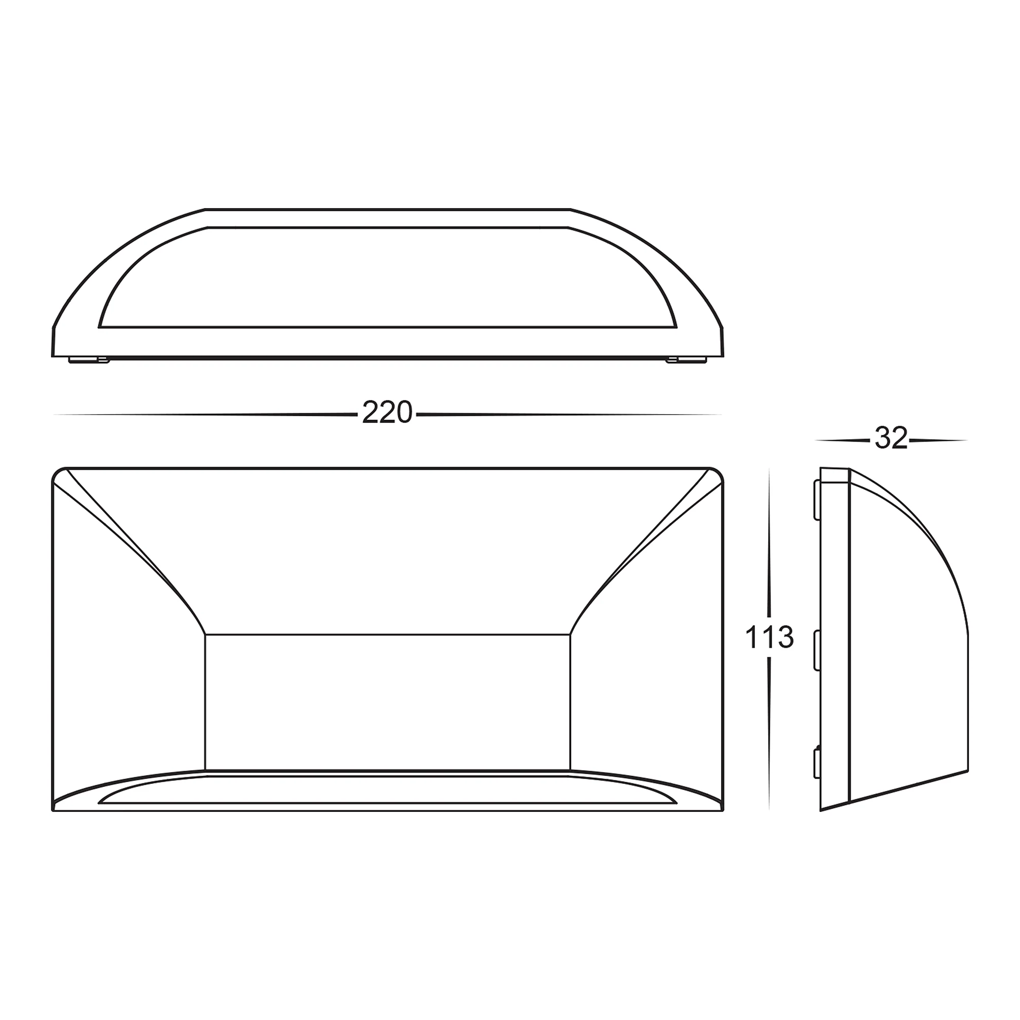HV3225T-BLK - Seevive Polycarbonate Black LED Step Light - Image 2
