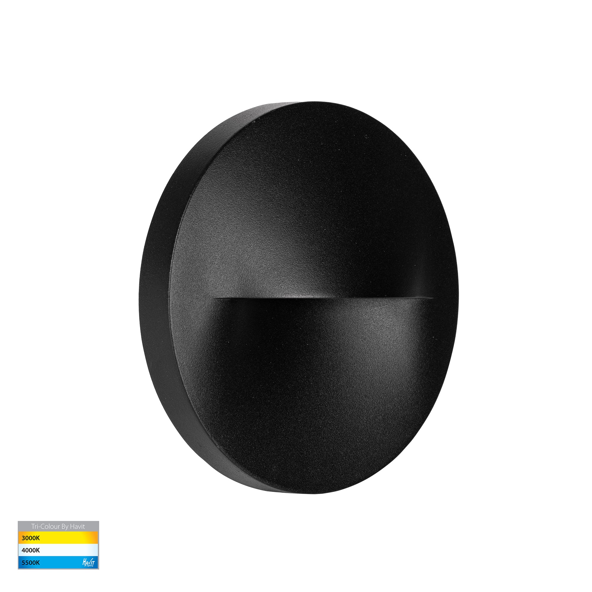HV3227T-BLK - Lisca Aluminium Black Round LED Wall Light - Image 3