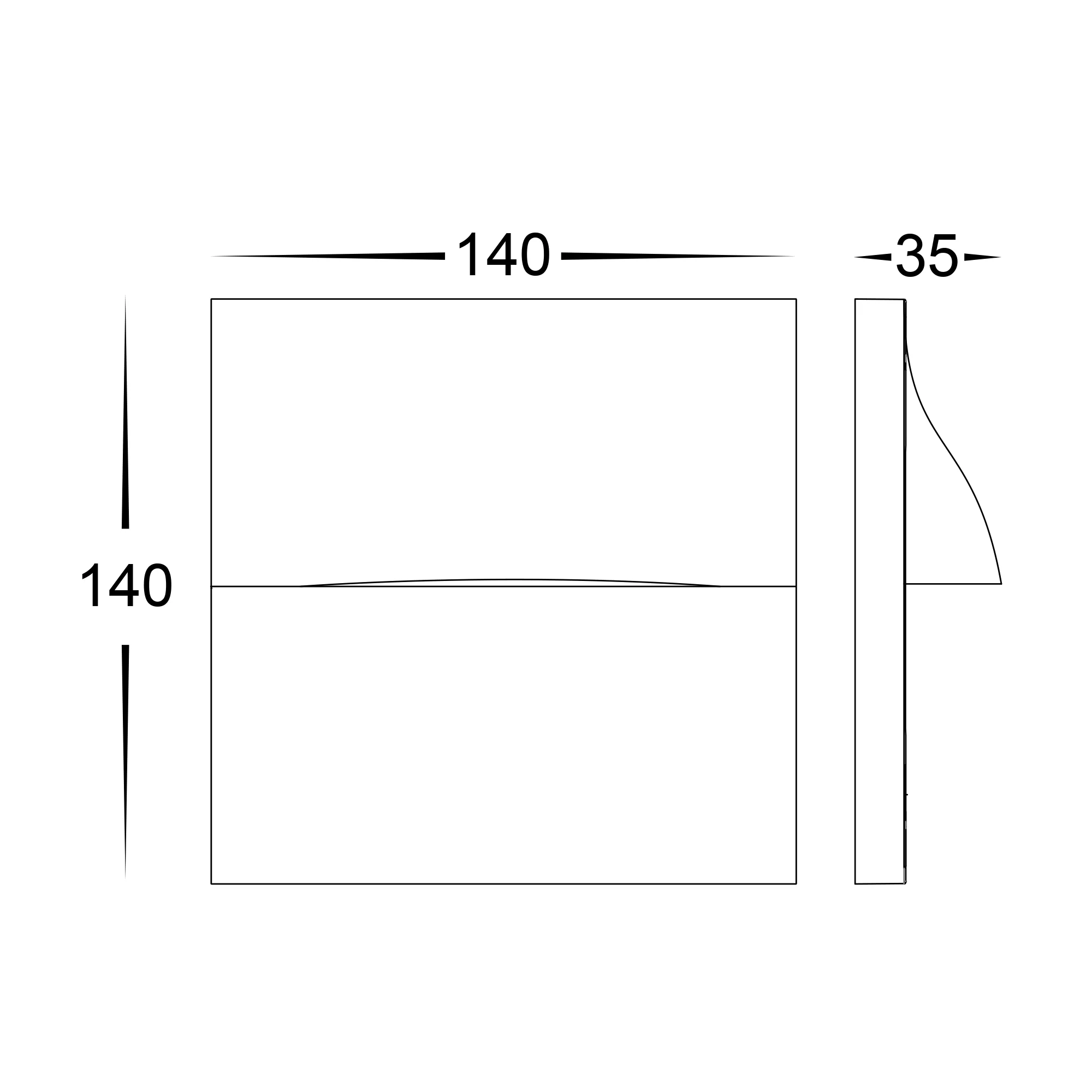 HV3228T-WHT - Lisca Aluminium White Square LED Wall Light - Image 2