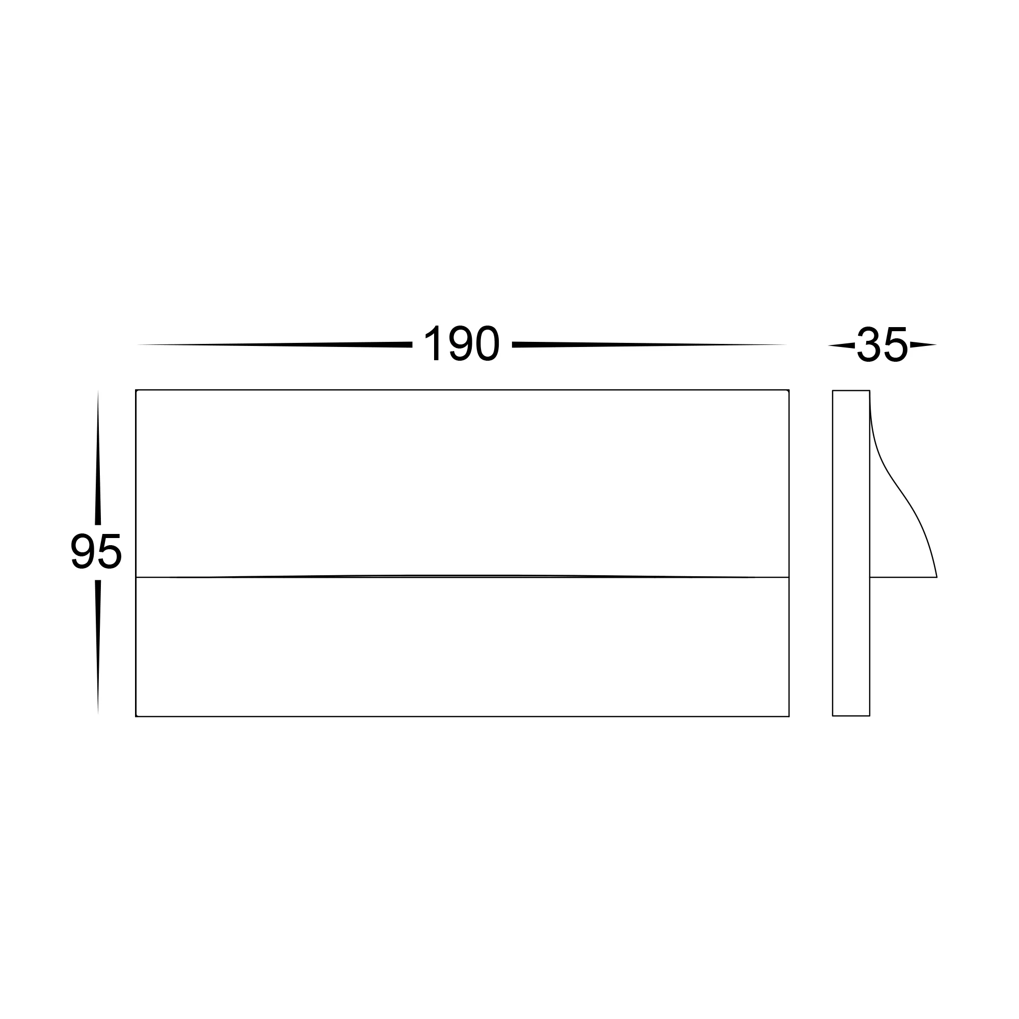 HV3229T-WHT - Lisca Aluminium White Rectangular LED Wall Light - Image 2