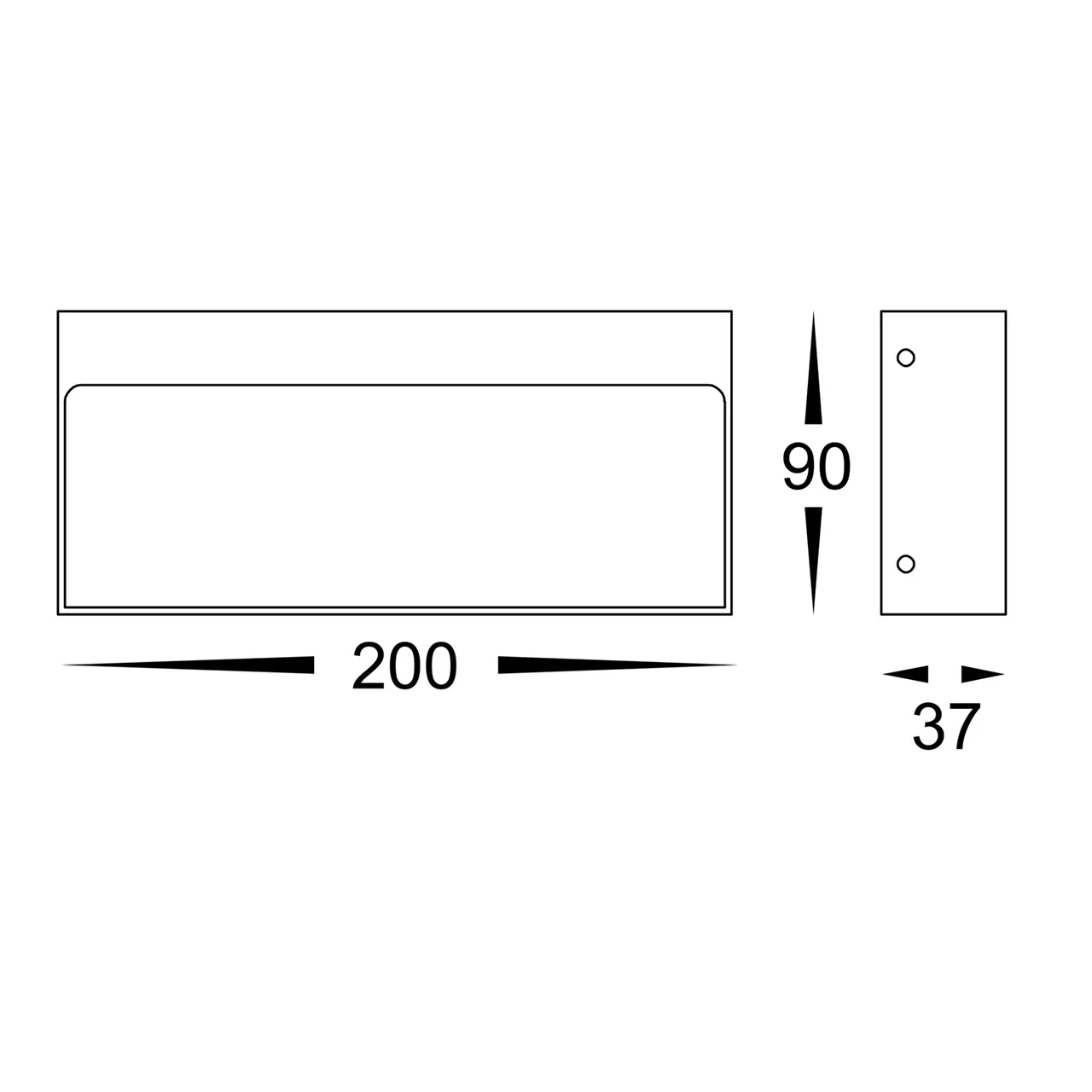 HV3275T-BLK - Virsma Black Rectangle LED Step lights - Image 2