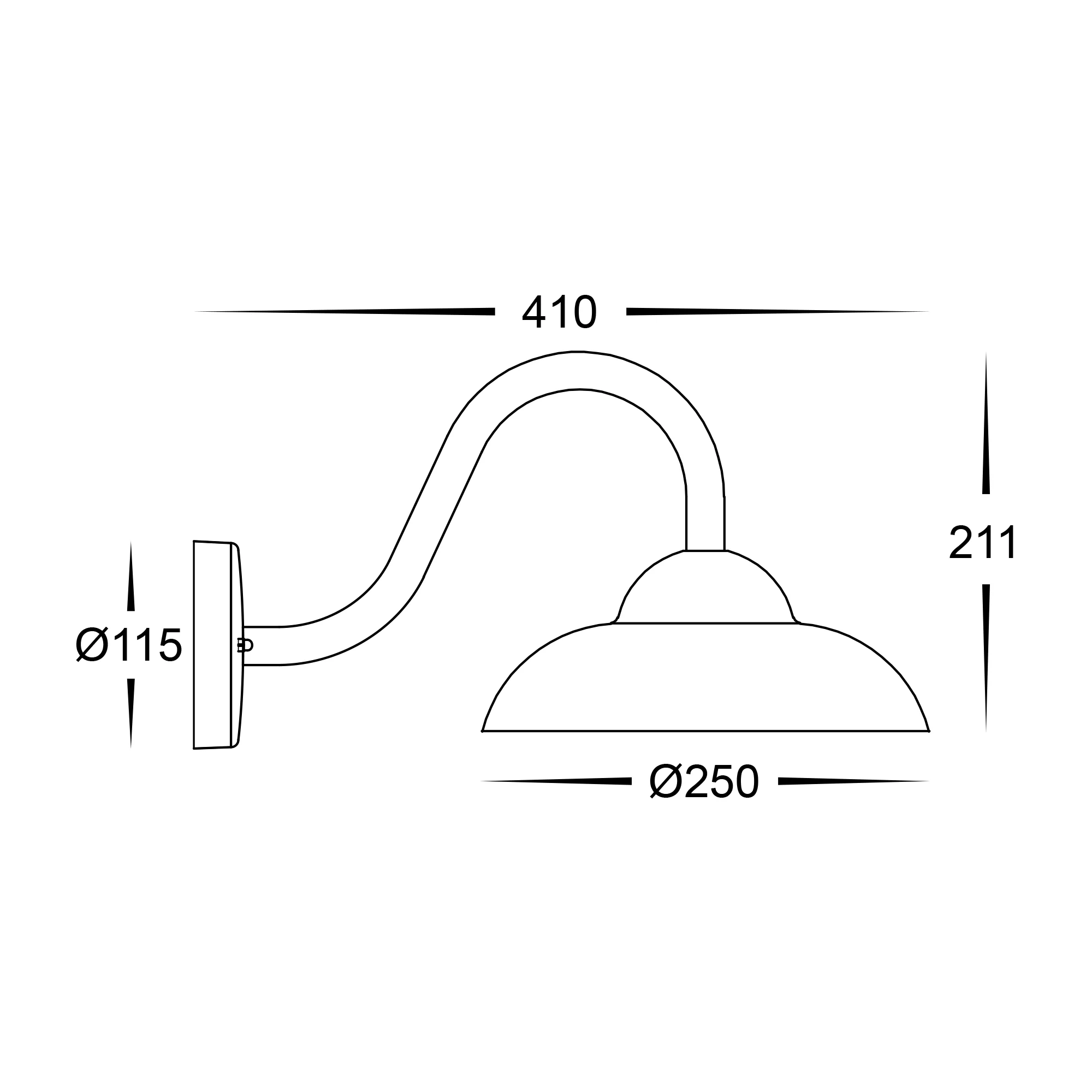 HV3518T-BLK - Arkua Aluminium Black Wall Light - Image 2