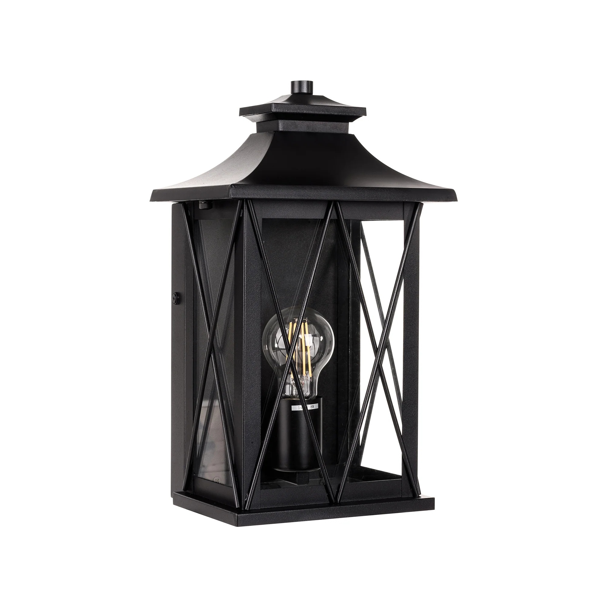 HV3532W-S-BLK - Odin Galvanised Iron Black Wall Light