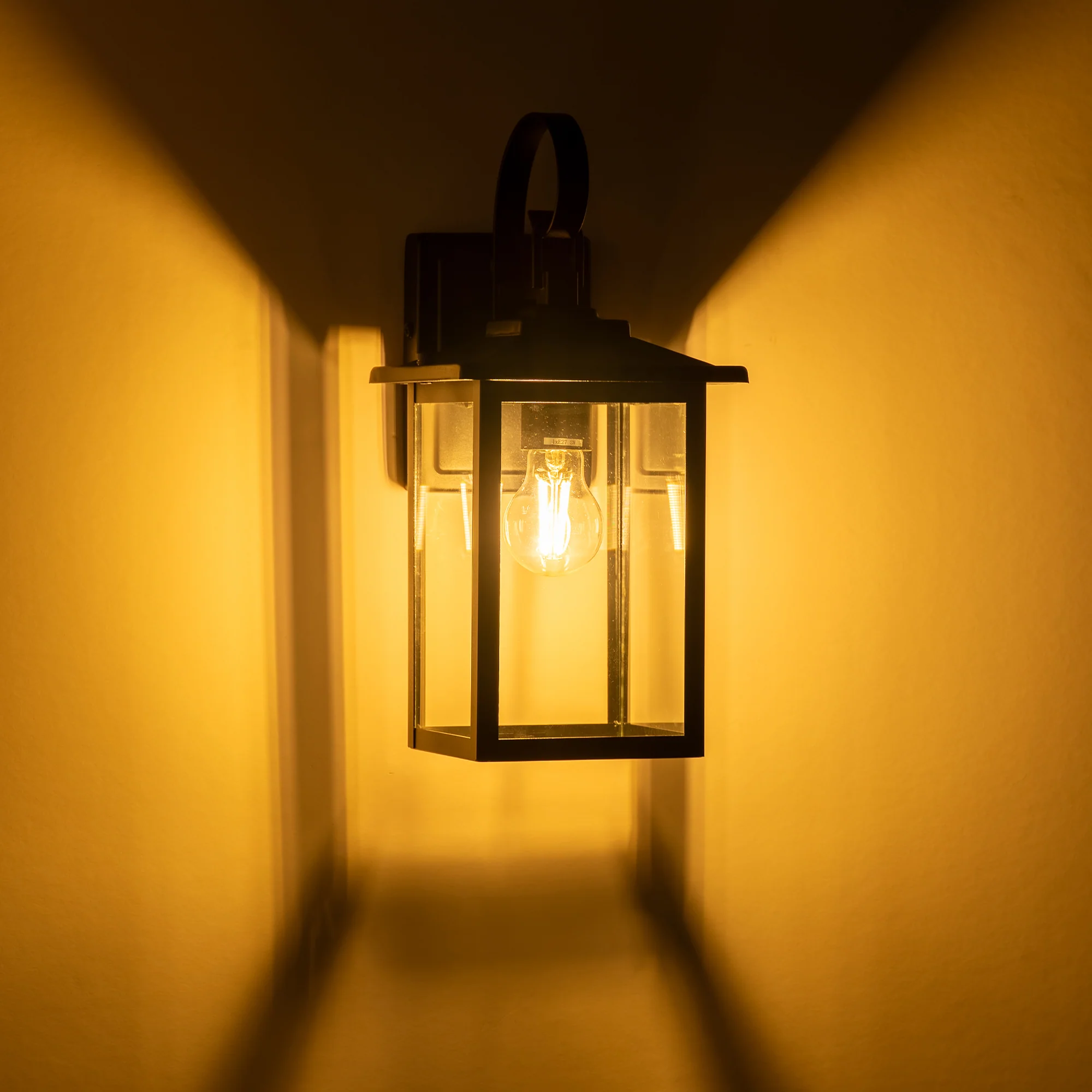 HV3535W-S-BLK - Madix Galvanised Iron Black Wall Light - Image 3