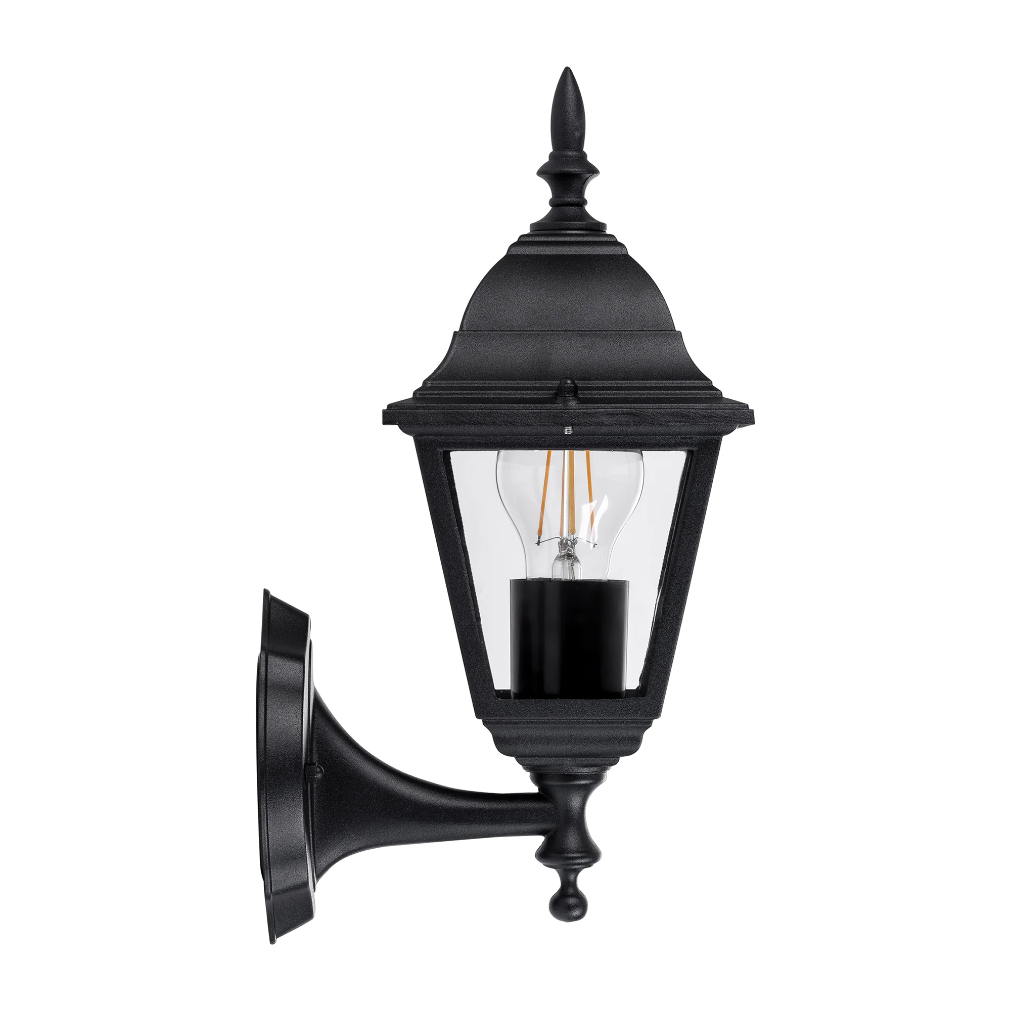 HV3551W-BLK - Newark Aluminium Black 4 Panel Coach Wall Light - Image 3